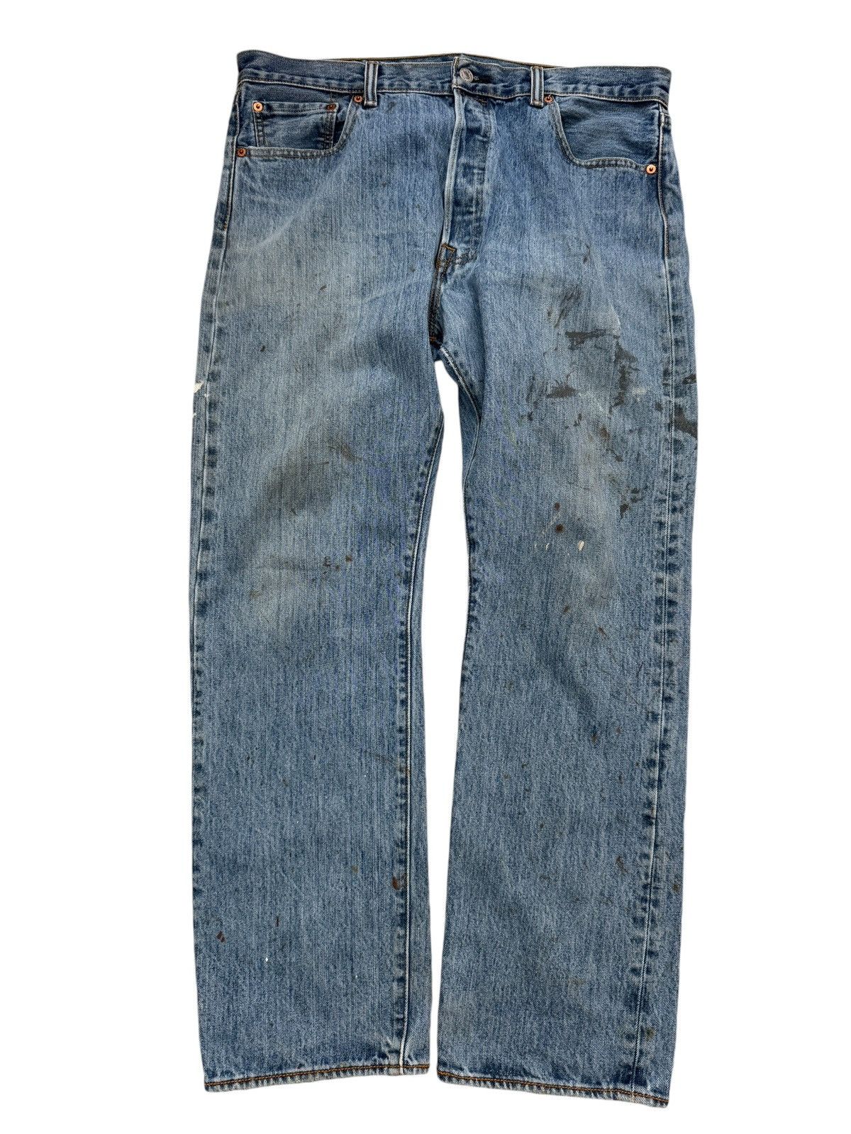 Levi's Vintage Paint Dirty Light Wash Levis 501 Jeans Size US 35 - 13 Thumbnail