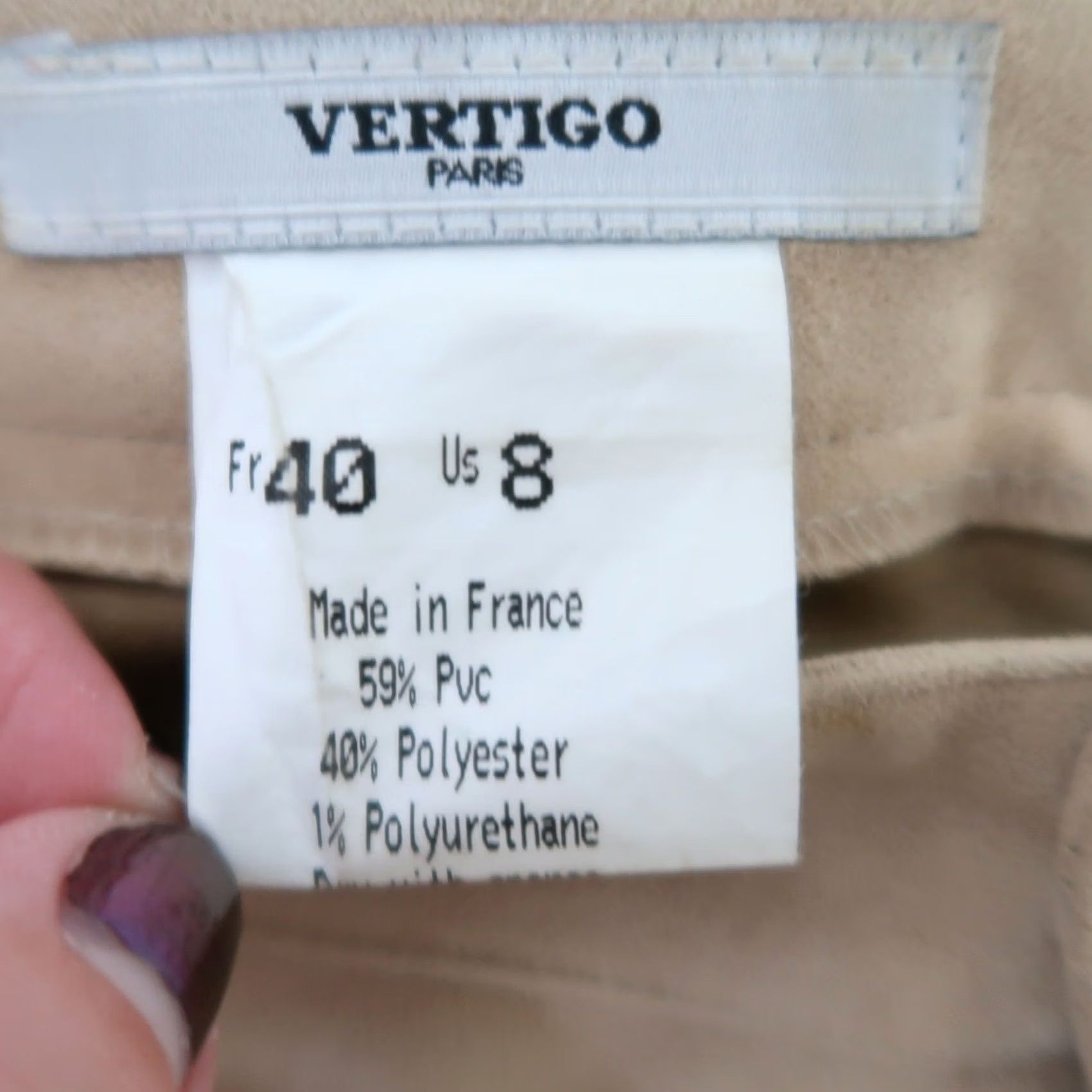 Vintage VINTAGE Vertigo Paris pants Flare Bootcut Dress Pants Tan US 8 Womens Regular Rise Mid 9" Inseam 33" Size 30" / US 8 / IT 44 - 5 Thumbnail