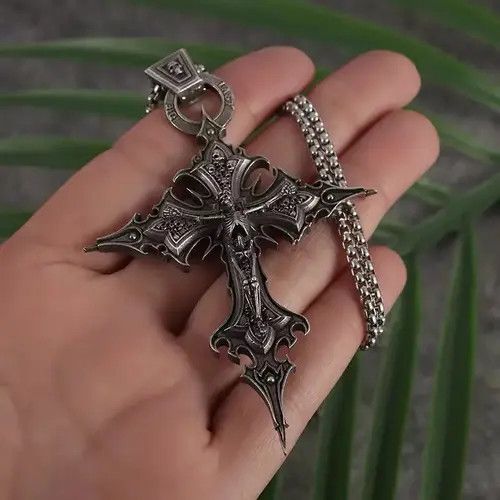 VIBE Gothic Skeleton Cross Necklace Size ONE SIZE - 6 Thumbnail