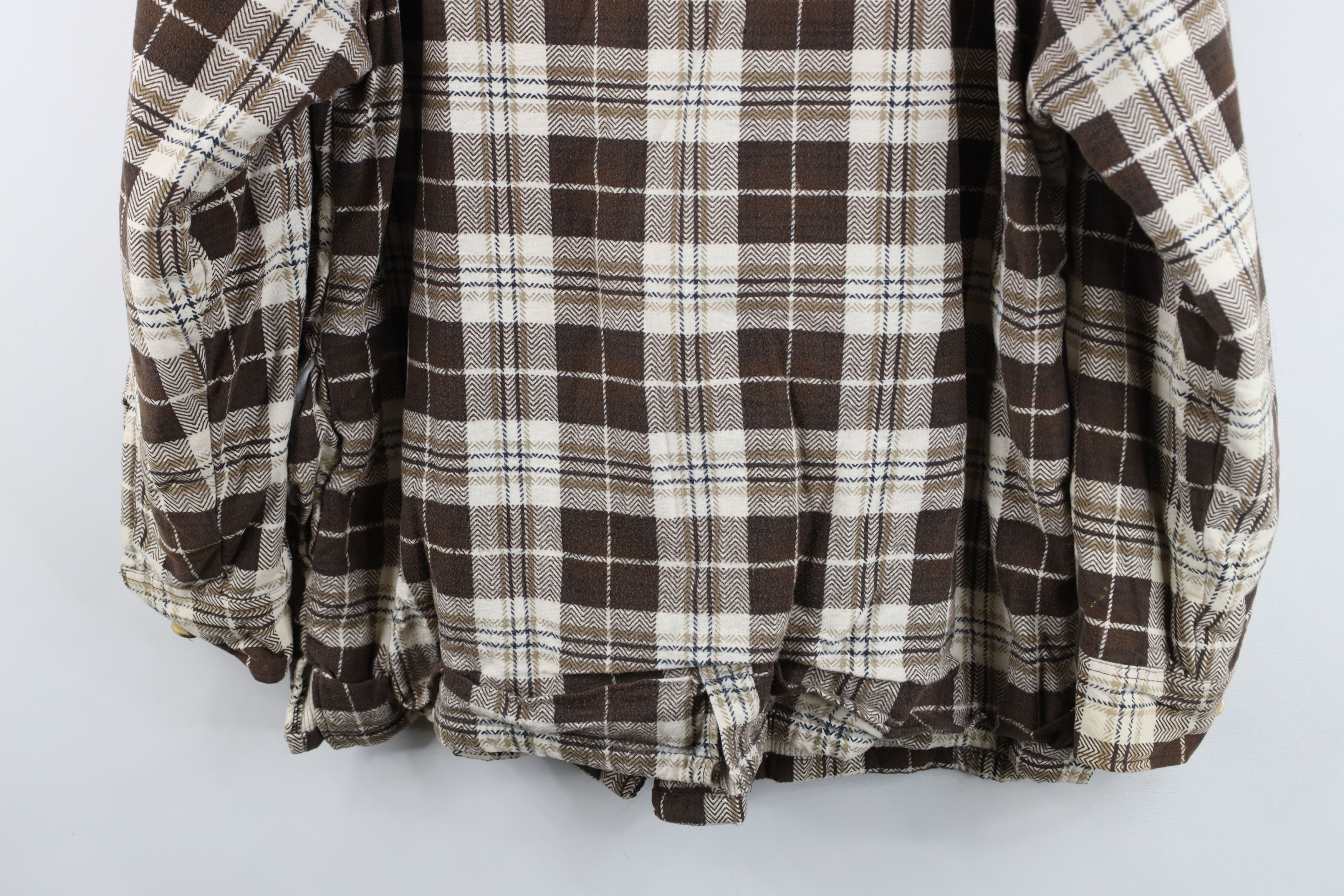Vintage Vintage 90s Streetwear Knit Lined Flannel Shirt Jacket Size US L / EU 52-54 / 3 - 15 Thumbnail