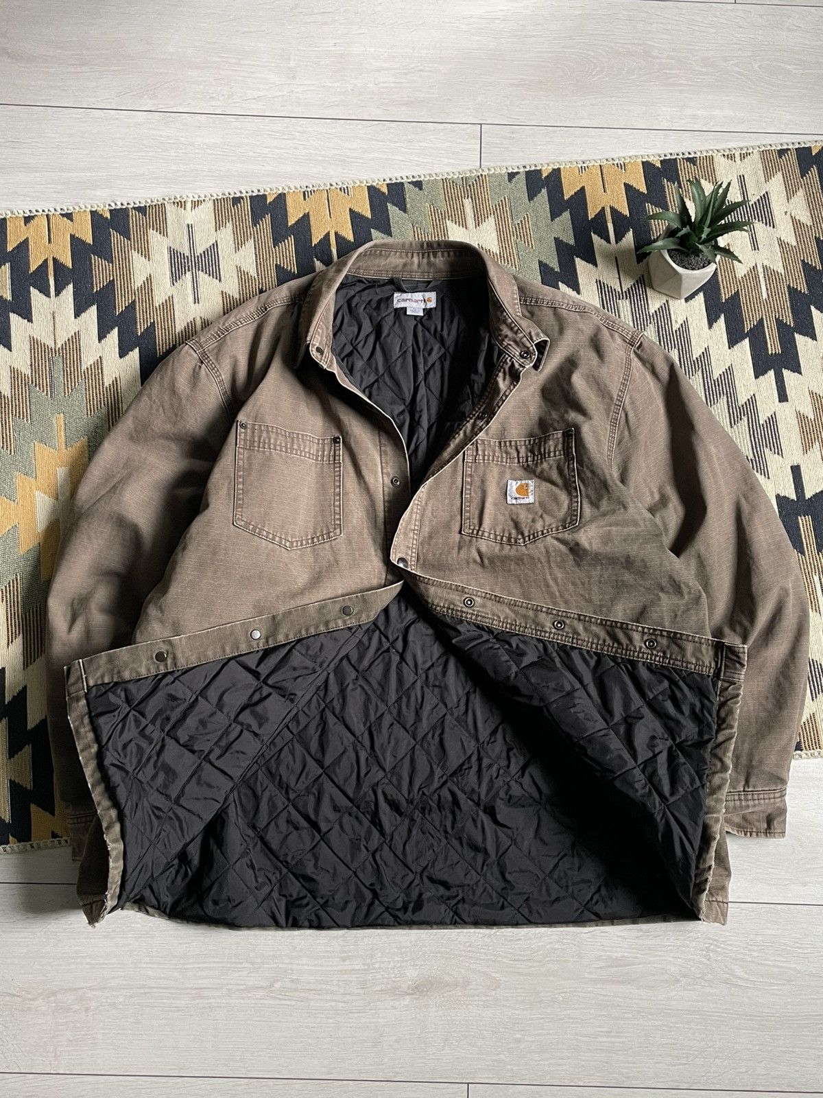 Carhartt Vintage Carhartt Detroit Style Brown Y2K Distressed Jacket Size US XL / EU 56 / 4 - 16 Thumbnail