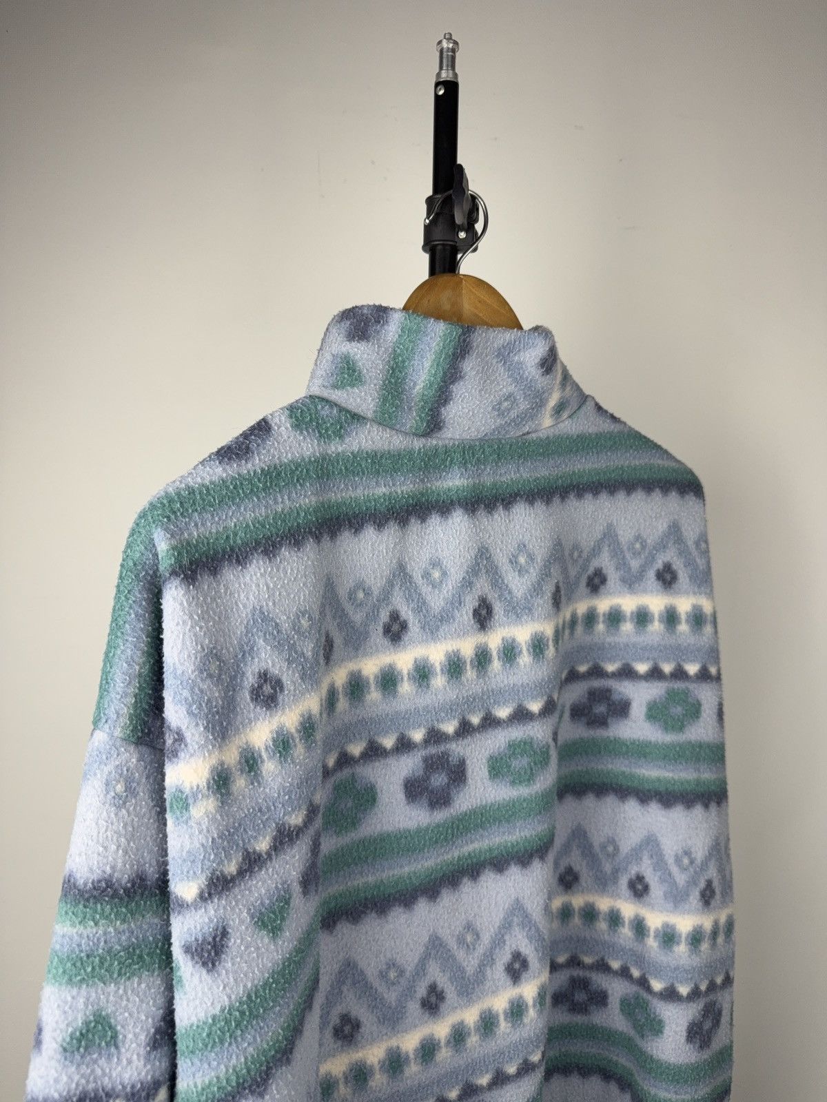Vintage Retro 90s Vintage Wolf Chopper Fleece Quarter Zip Pullover Size US L / EU 52-54 / 3 - 11 Thumbnail
