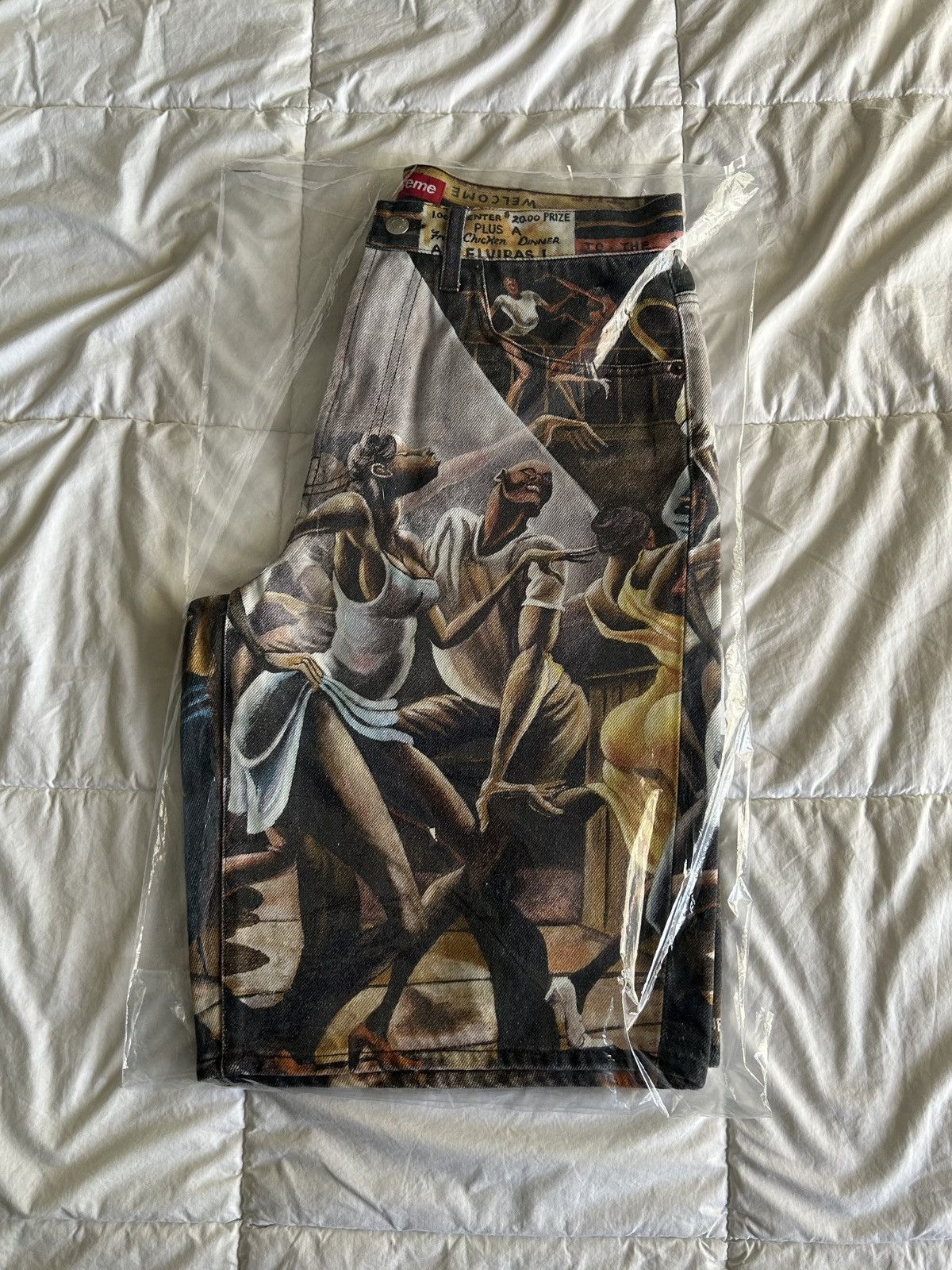 Supreme x Ernie Barnes Baggy Denim Short 'Dance'