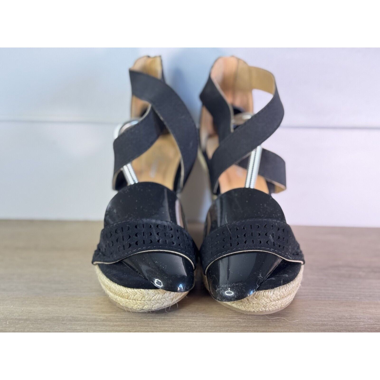 Forever 21 Forever 21 Espadrille Wedge Sandals - Black Women's Size 6 Size US 6 / IT 36 - 2 Thumbnail