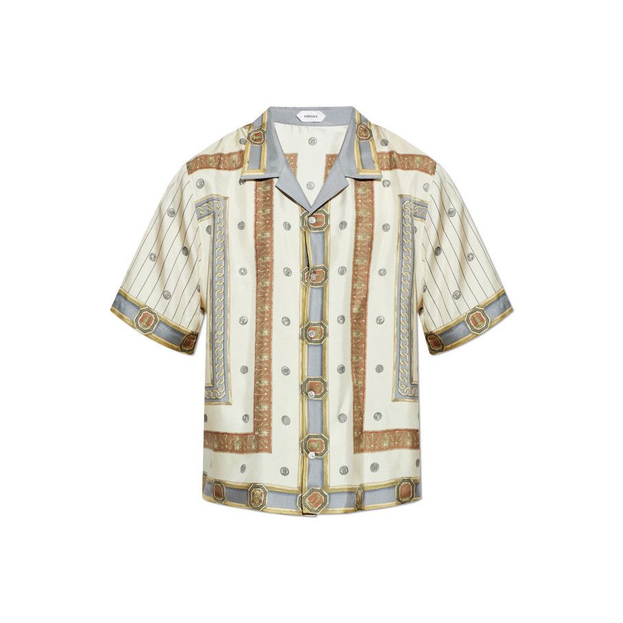 Versace VERSACE The Ringmaster Silk Cream Polo Shirt New & Authentic Size US XL / EU 56 / 4 - 1 Preview