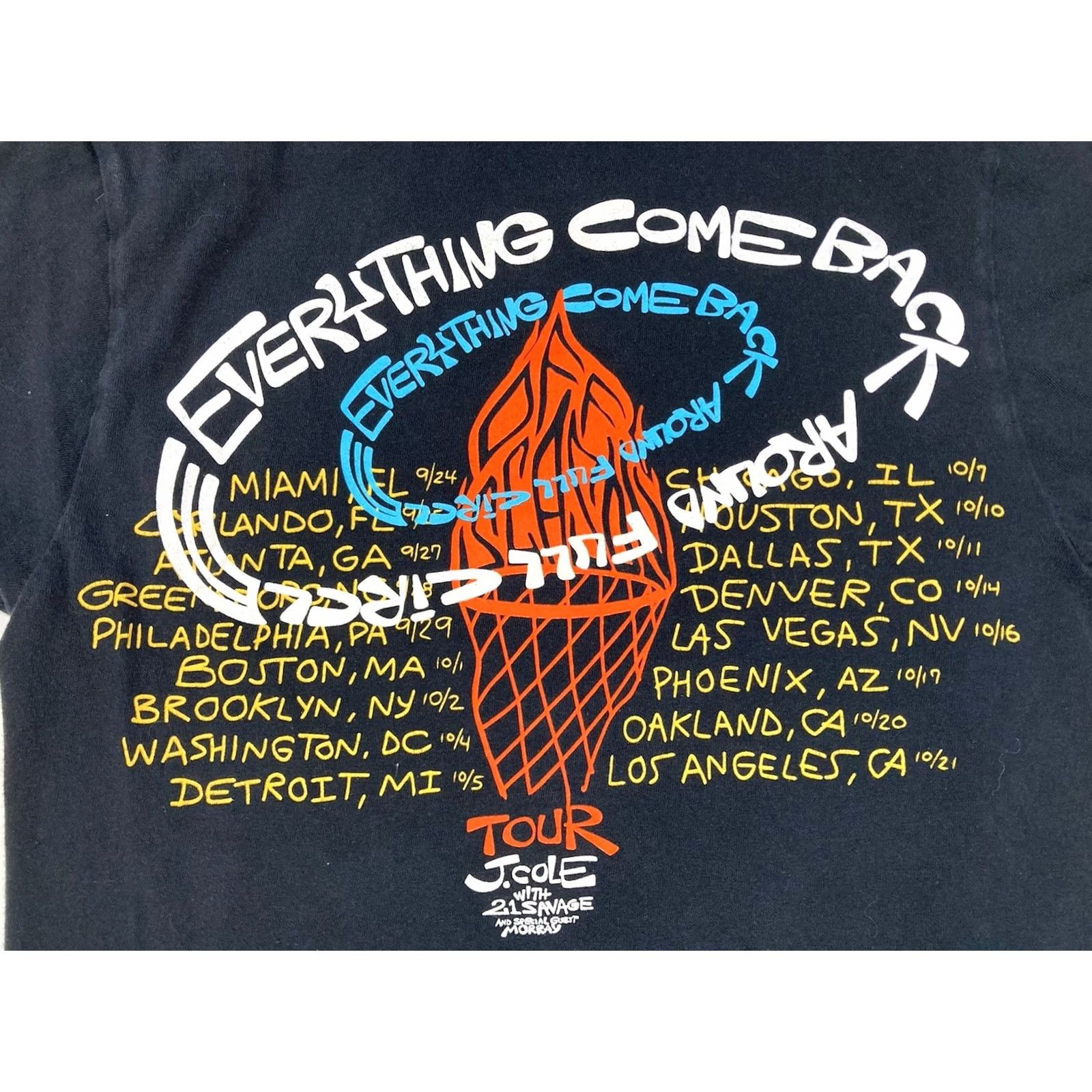 Dreamville DREAMVILLE T-Shirt Women Small J Cole & 21 Savage The Off Season Tour Graphic Crew Neck Short Sleeve Black - All Seasons, Colorful, Hip Hop, Music Size S / US 4 / IT 40 - 2 Thumbnail