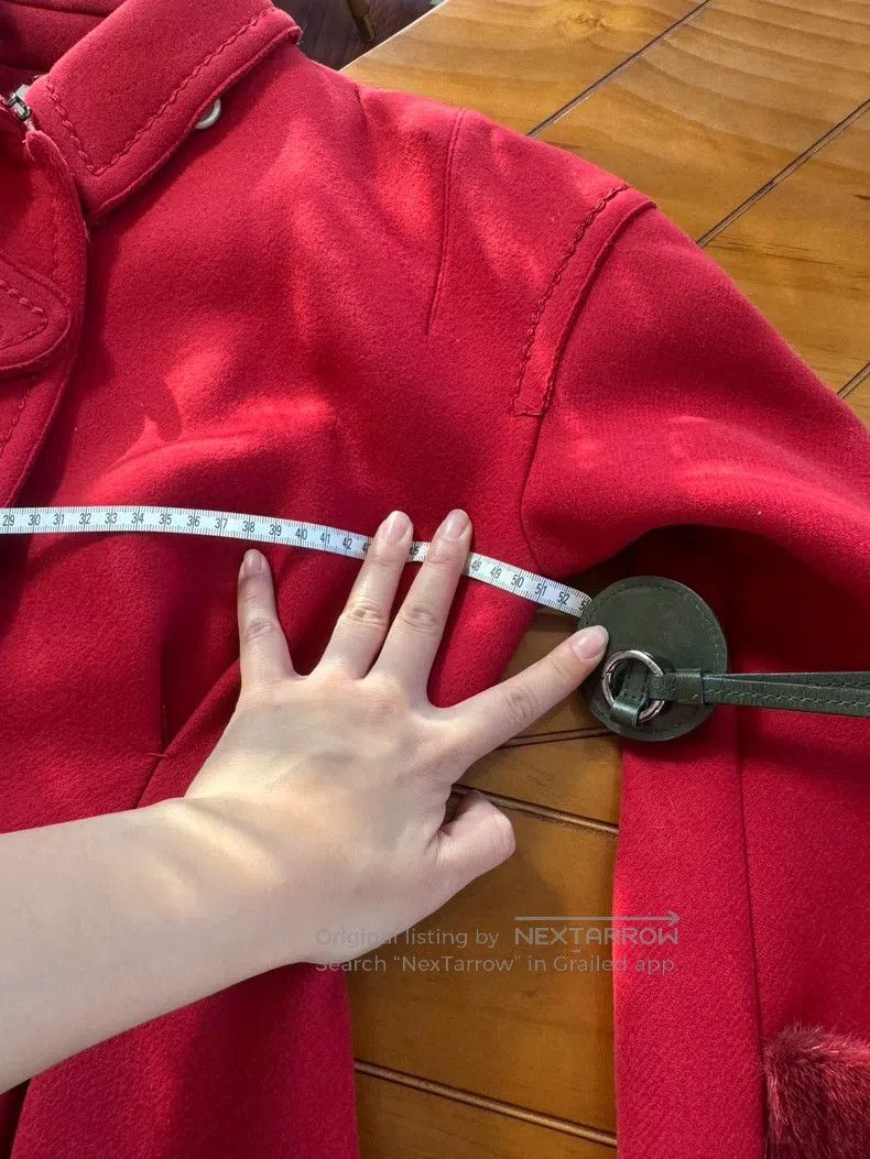 Fendi Fendi Crimson cashmere coat with real mink cuffs Size XS / US 0-2 / IT 36-38 - 5 Thumbnail