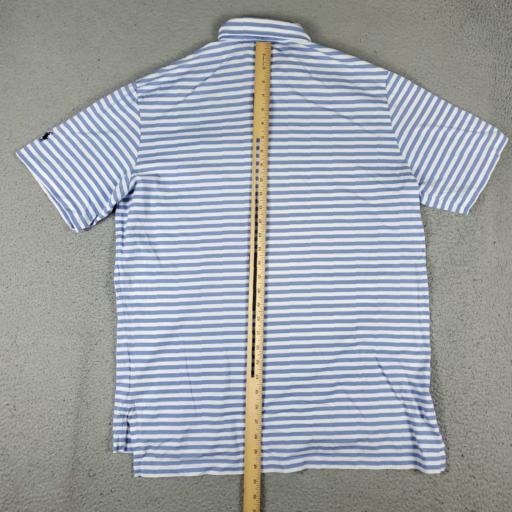 Ralph Lauren VINTAGE Ralph Lauren Polo Shirt Mens Large Blue Striped Short Sleeve Casual Baseball Golf Sports Size US L / EU 52-54 / 3 - 4 Thumbnail