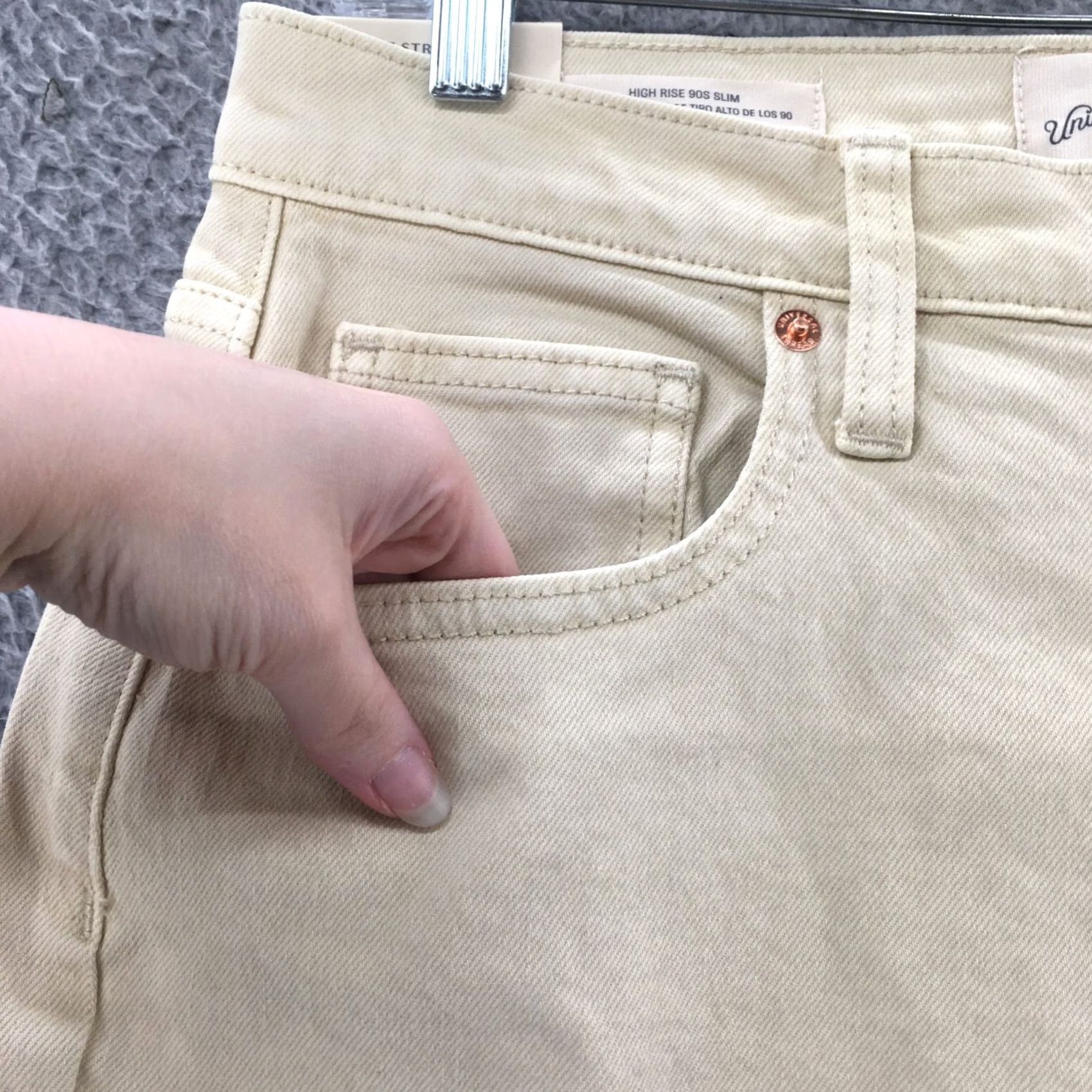Vintage Universal Thread Pants Womens 10R Beige Cotton Blend Slim Ankle 90s Hi-Rise NEW Size 32" / US 10 / IT 46 - 6 Thumbnail