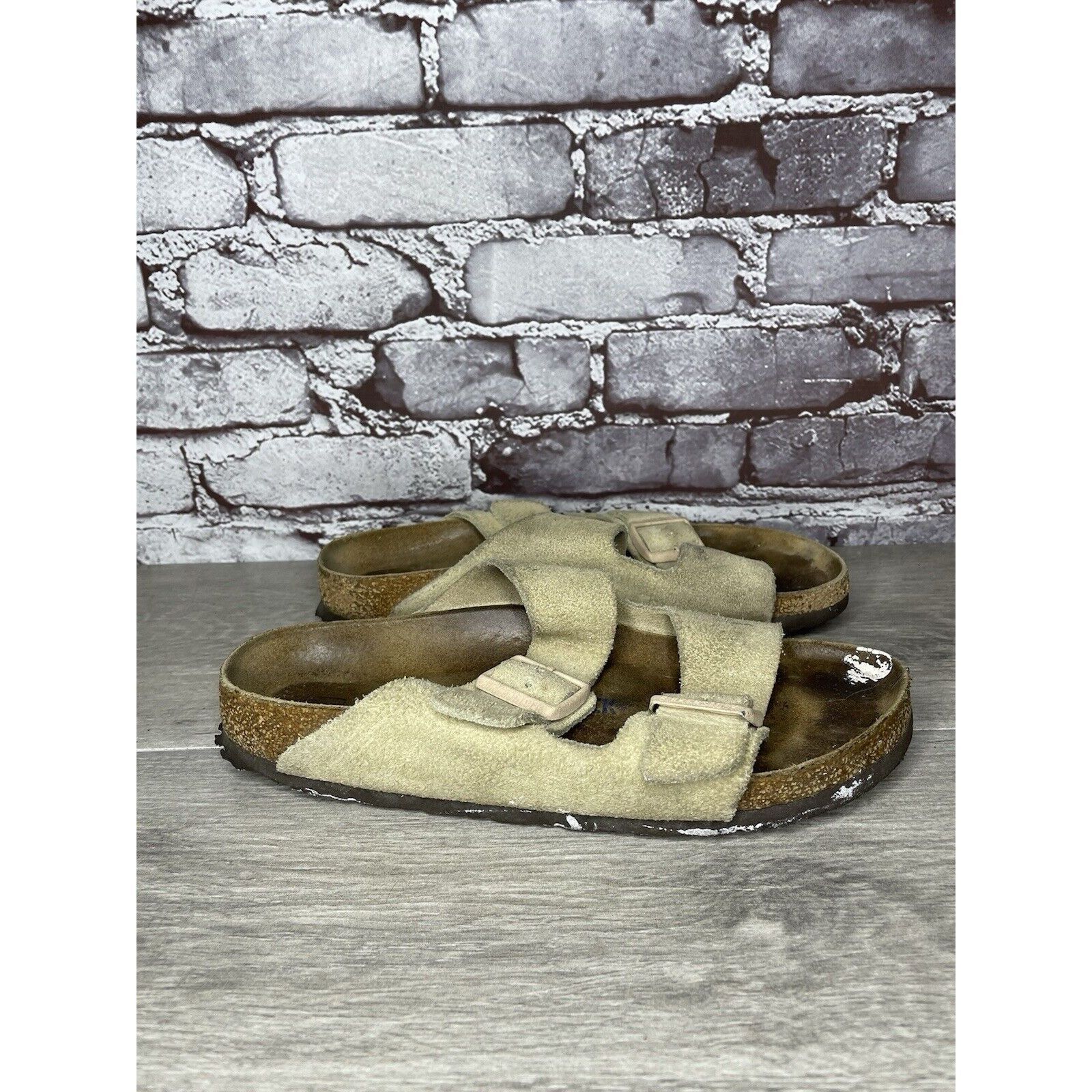 Birkenstock Birkenstock Arizona SOFT FOOTBED Beige Suede Leather Sandals Size US 10 / IT 40 - 21 Thumbnail