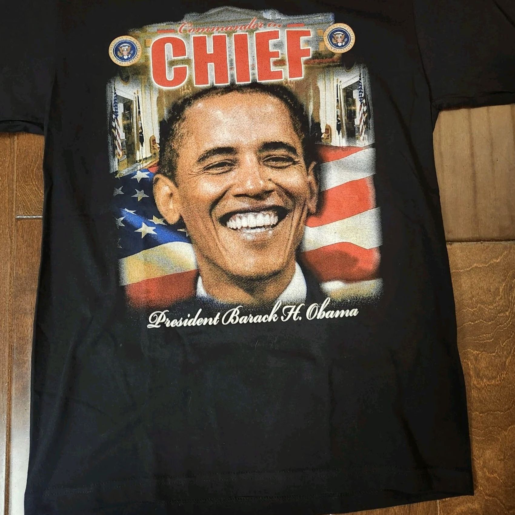 Vintage Barack Obama T Shirt Adult M Black USA President Graphic Print Crew Neck Short Sleeve Patriotic 44th Size US M / EU 48-50 / 2 - 3 Thumbnail