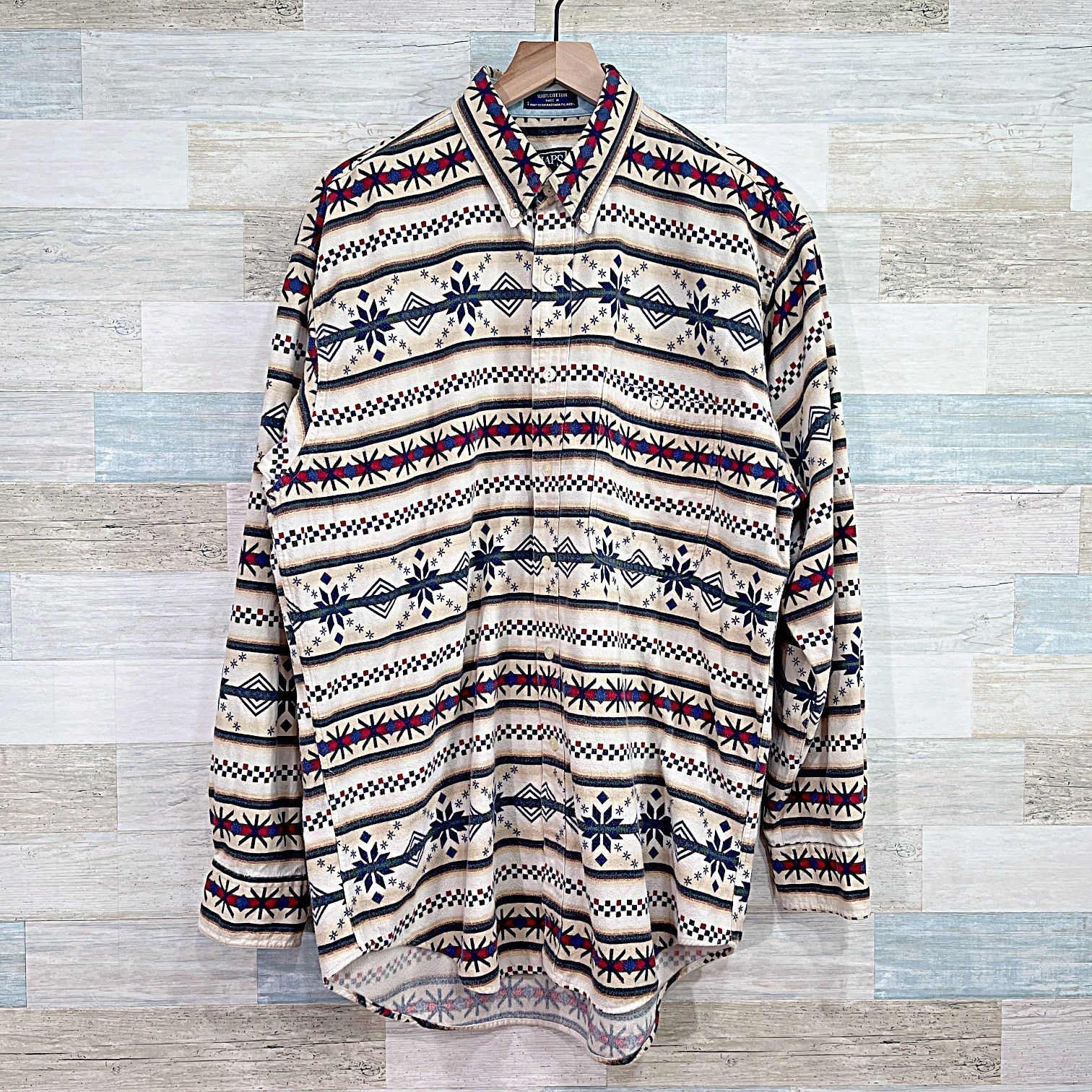 CHAPS Ralph Lauren Vintage Chamois Aztec Shirt Mens Large