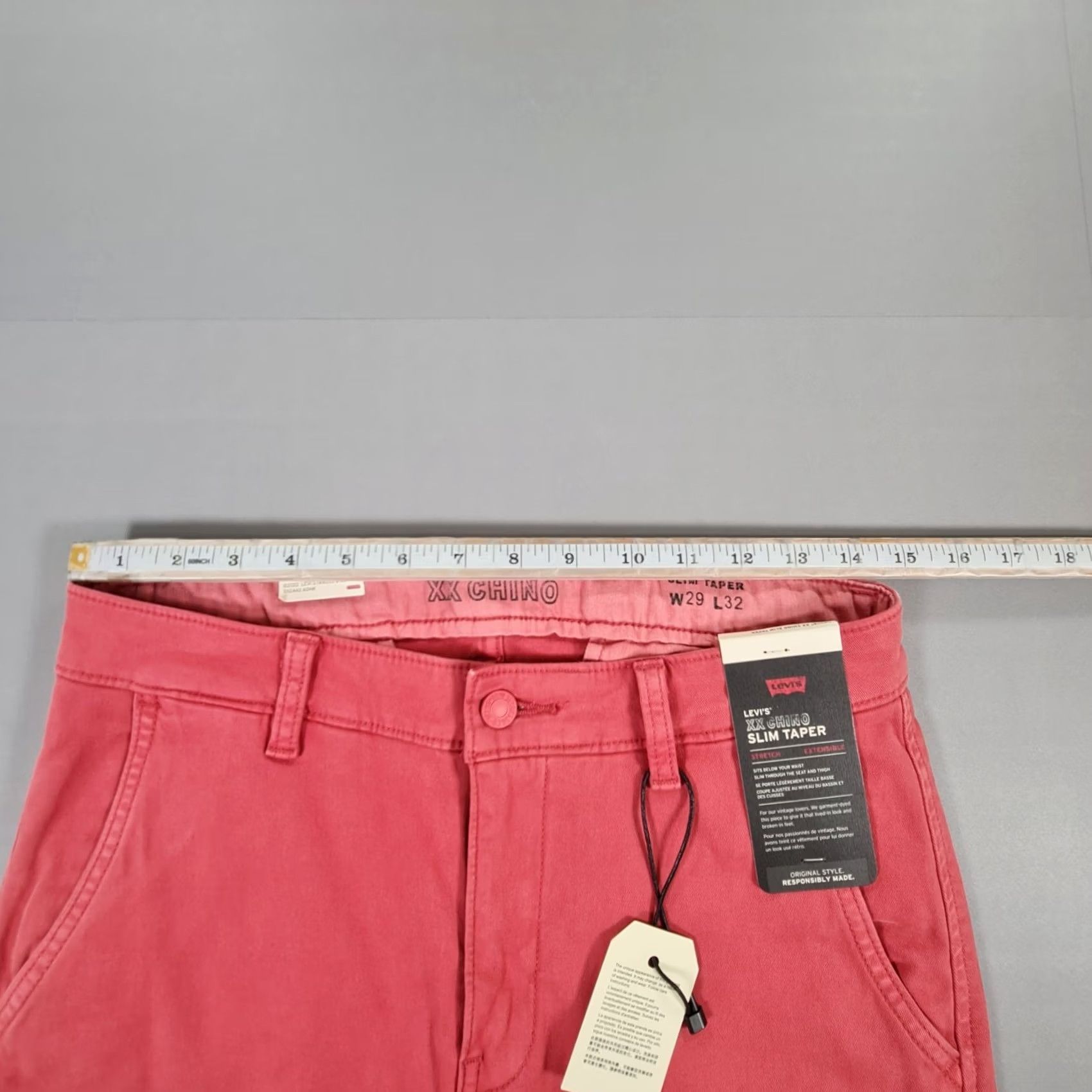 Levi's Levi's Mens XX Chino Trousers Slim Taper Pink W29 L32 Cotton Elastane Pants Size US 29 - 6 Thumbnail