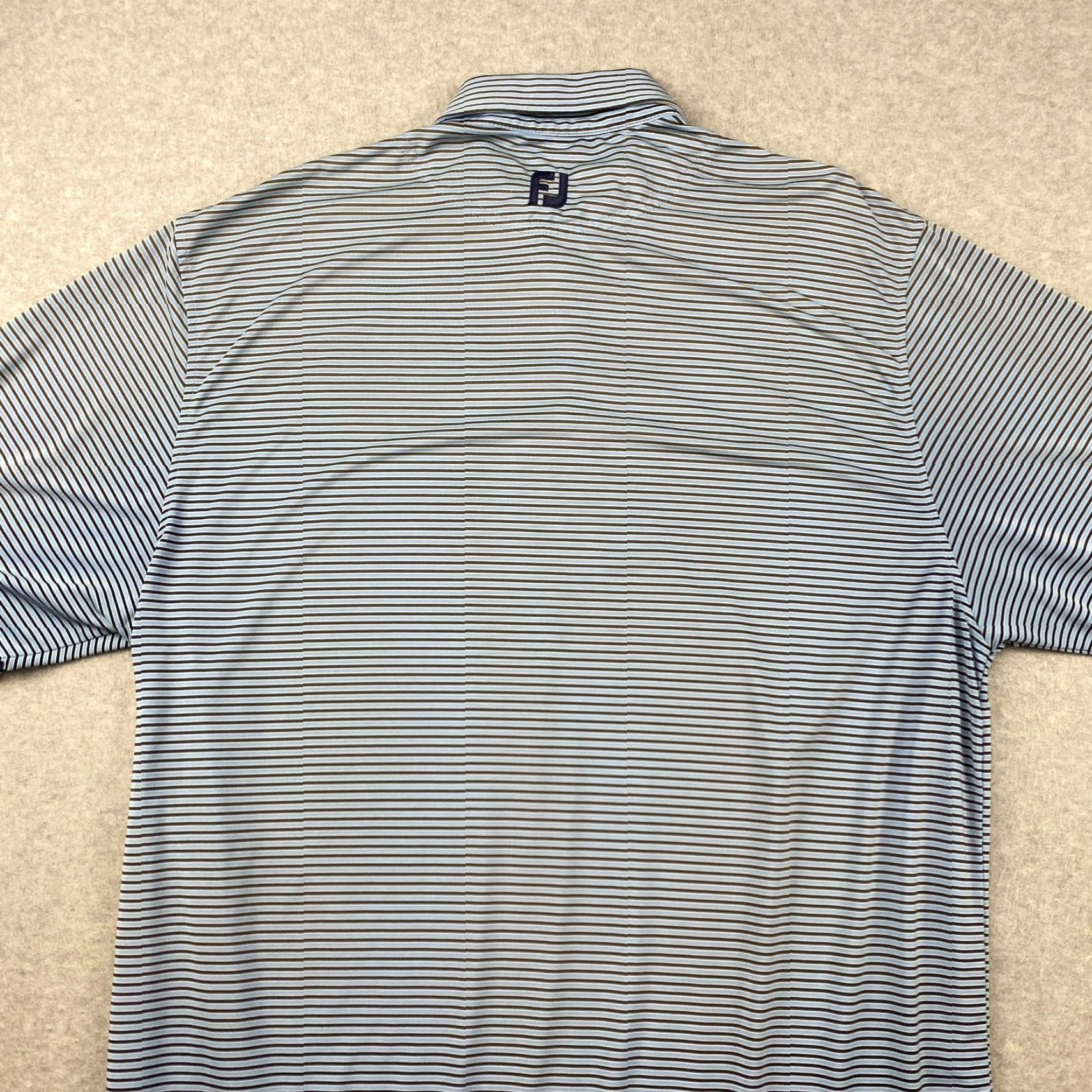Vintage FJ Foot Joy Polo Shirt Mens XL Blue Striped Golf Size US XL / EU 56 / 4 - 6 Thumbnail