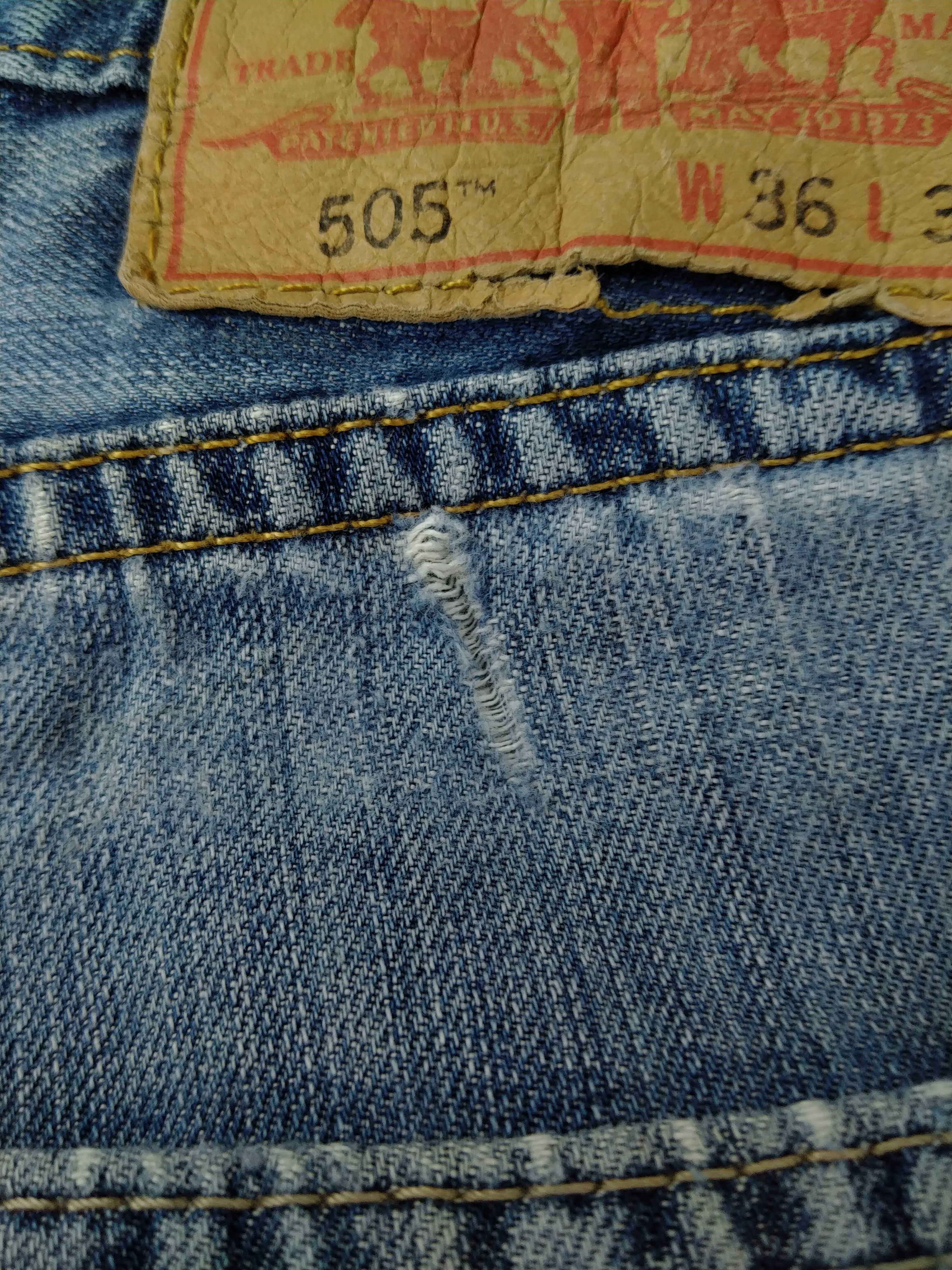Levi's Blue Levi's 505 Distressed Denim 37 x 30 -JN127 Size US 37 - 18 Thumbnail