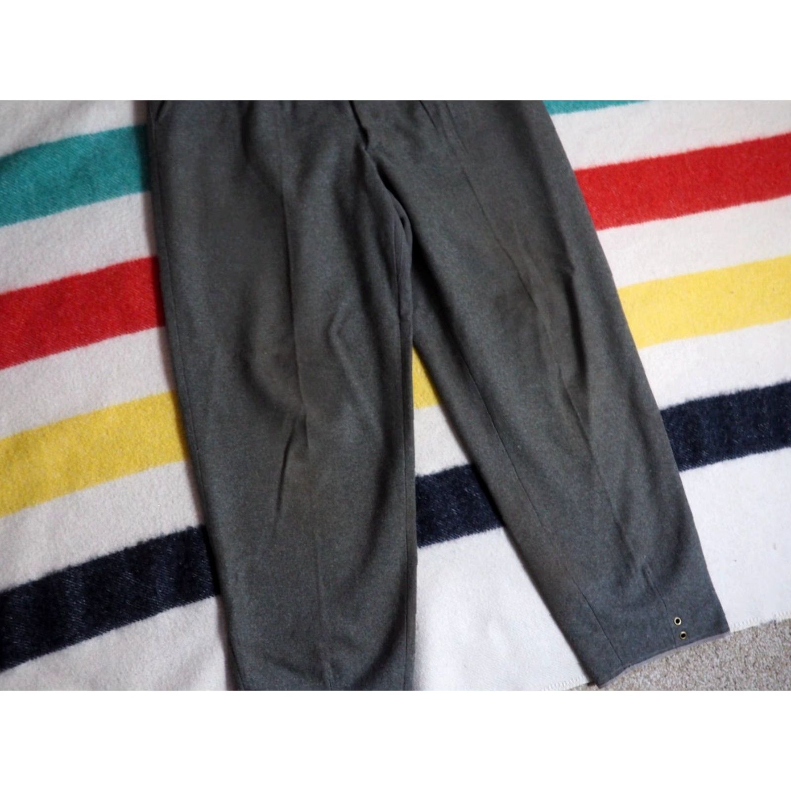 Vintage VTG 40s WW2 Swedish Military Brown Wool Metal Button Fly 32x31 Field Winter Pant Shirt/Hoodie Size US 32 / EU 48 - 5 Thumbnail