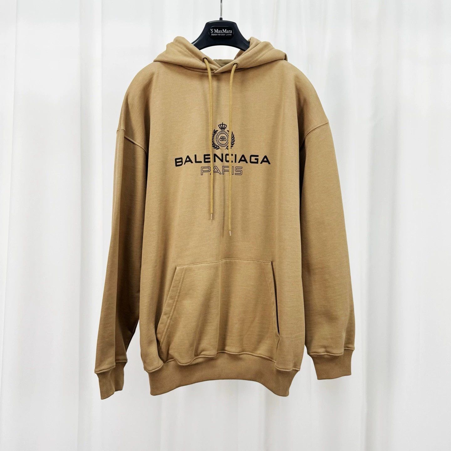 Balenciaga Beige Crown Wheat Hoodie - dmc