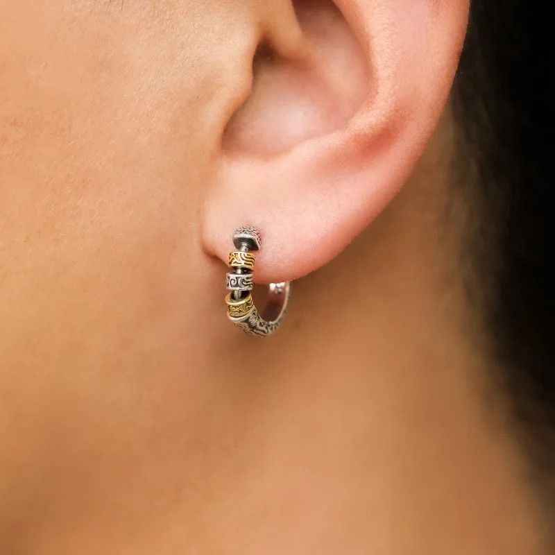 Other Unique Design Round Circle Hoop Earrings Size ONE SIZE - 2 Thumbnail