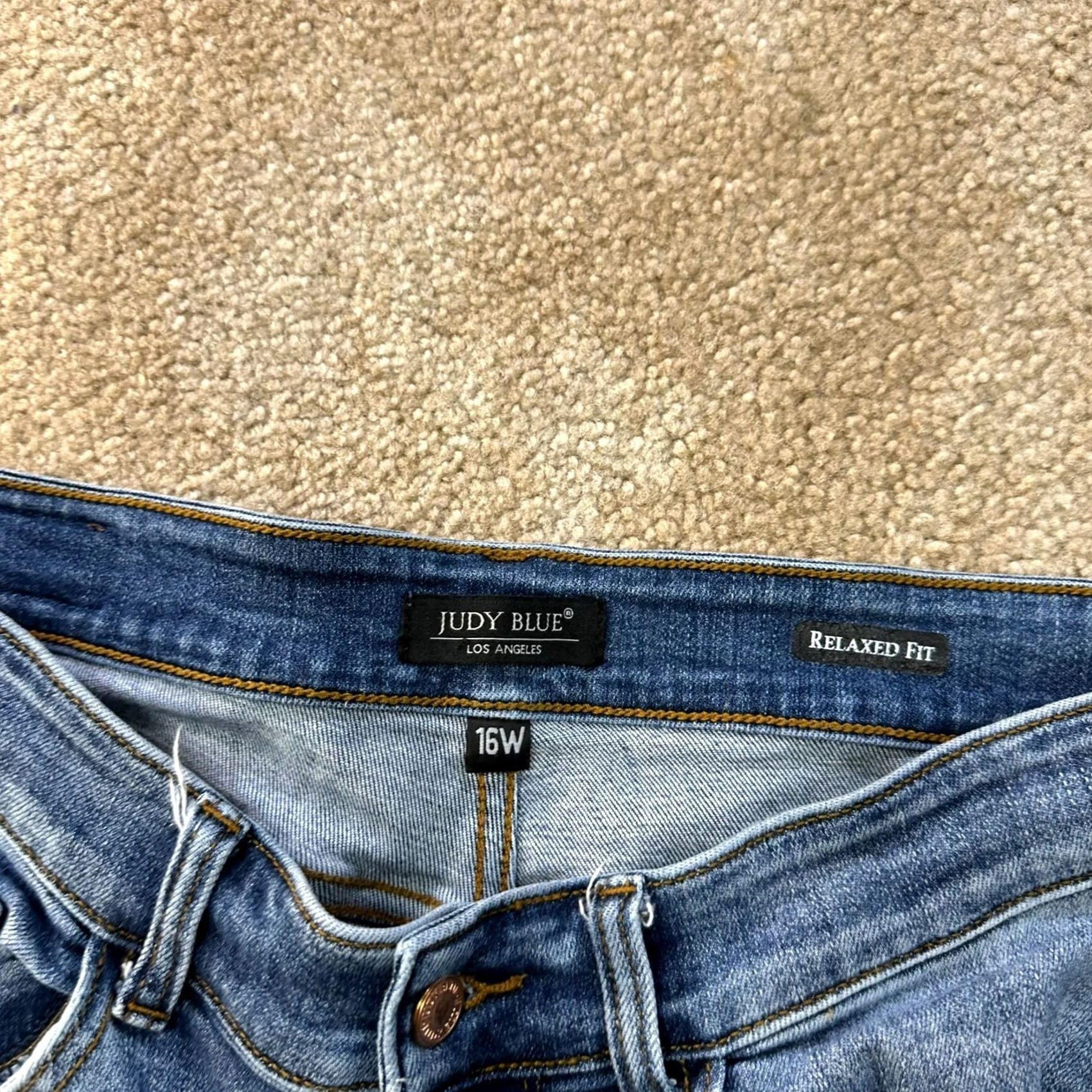 Denime Judy Blue Relaxed Fit High-Rise Jeans Women's 16W Blue Stretch Denim Jeans Juniors Plus Size 16W Women’s 5-Pocket Denim Size 38" / US 16 / IT 52 - 4 Thumbnail