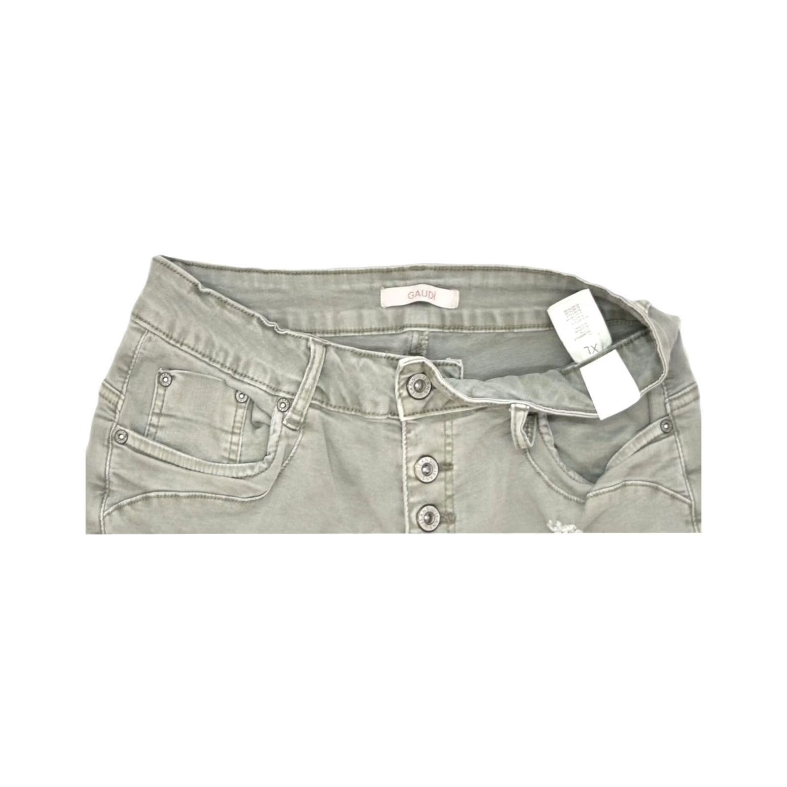 Denime GAUDI Womens Grey Distressed Denim Shorts UK 18 XL W34 Cotton Size 40" / US 18 - 3 Thumbnail