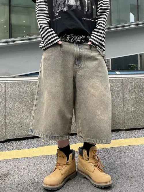 Japanese Brand VINTAGE RETRO 90s drip street shorts jorts Size US 34 / EU 50 - 1 Thumbnail