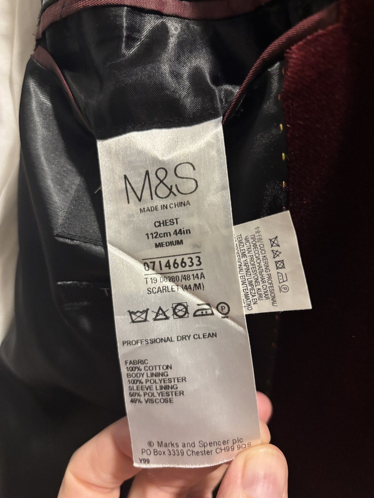 Marks & Spencer Marks & Spencer Autograph 100% Cotton Blazer Dinner Jacket Size 44R - 6 Thumbnail