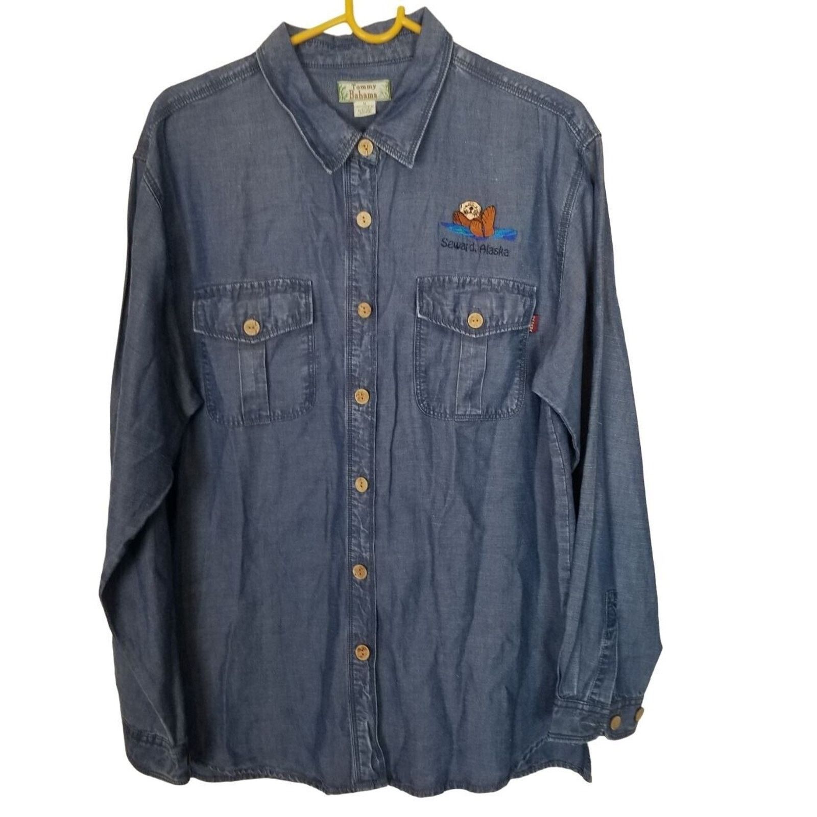 Tommy Bahama Tommy Bahama Mens Linen Blend Chambray Shirt Minimalist Sz M Size US M / EU 48-50 / 2 - 1 Thumbnail