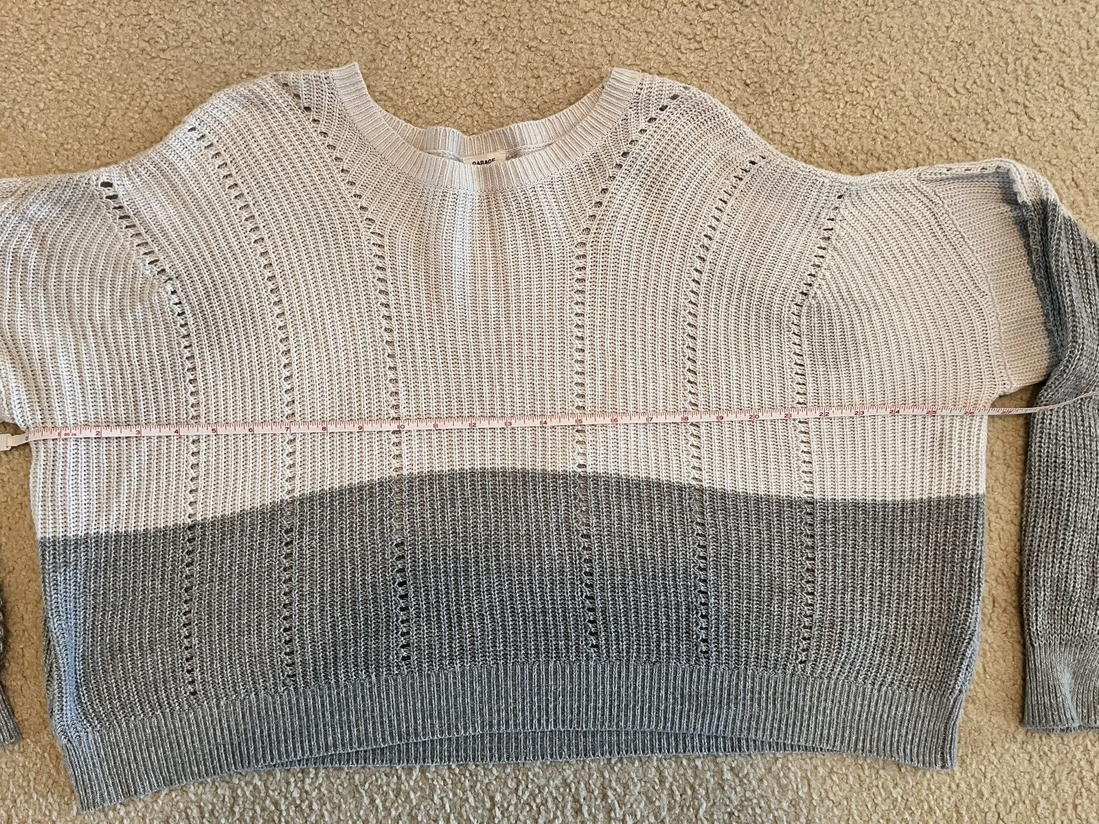 Garage Garage Boxy Drop Shoulder Knit Crew Neck Two-Tone Sweater Size L / US 10 / IT 46 - 8 Thumbnail