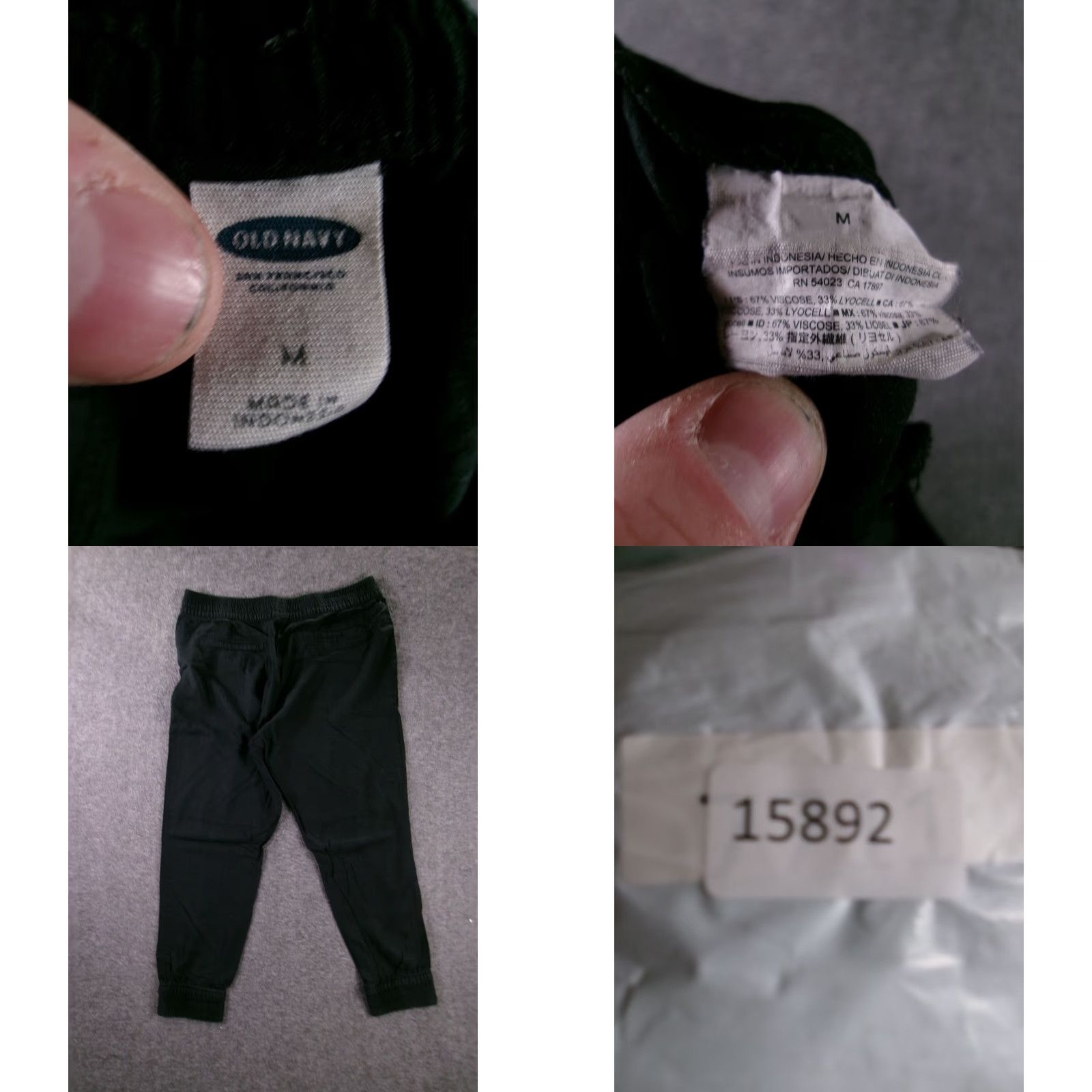 Old Navy Old Navy Jogger Pants Women M Black Elastic Waist Cuffed Front Patch Pockets Size 32" / US 10 / IT 46 - 8 Thumbnail