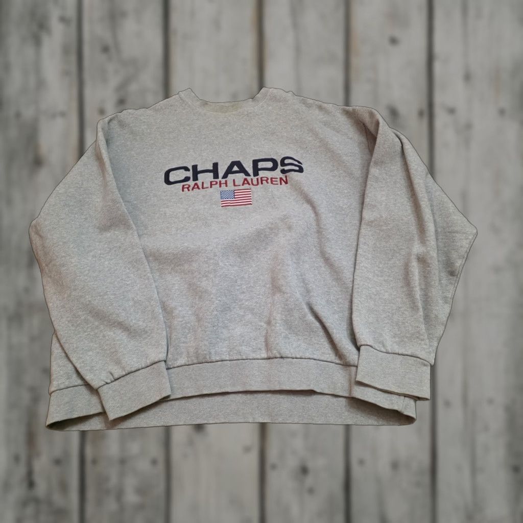 Ralph Lauren VINTAGE Ralph Lauren Sweatshirt Chaps Mens XL Gray Pullover Big Print Size XL Size US XL / EU 56 / 4 - 1 Thumbnail