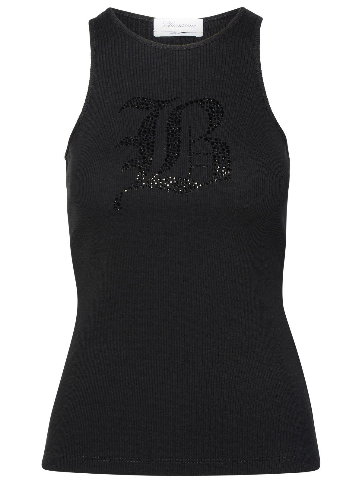 image of Blumarine Black Cotton Tank Top, Women's (Size Medium)
