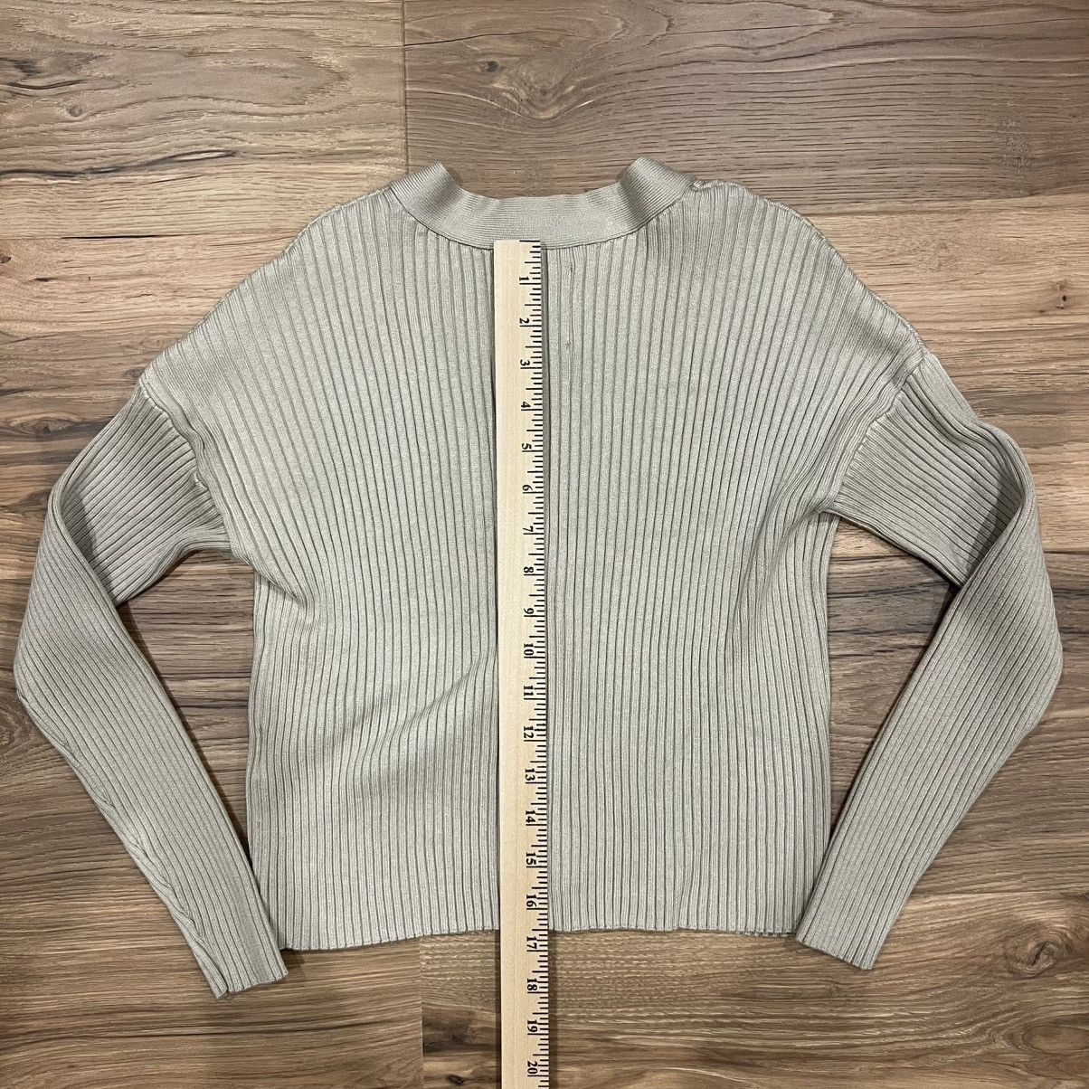 Abercrombie & Fitch Abercrombie & Fitch Cropped Ribbed Medium Beige Cardigan Size M / US 6-8 / IT 42-44 - 6 Thumbnail