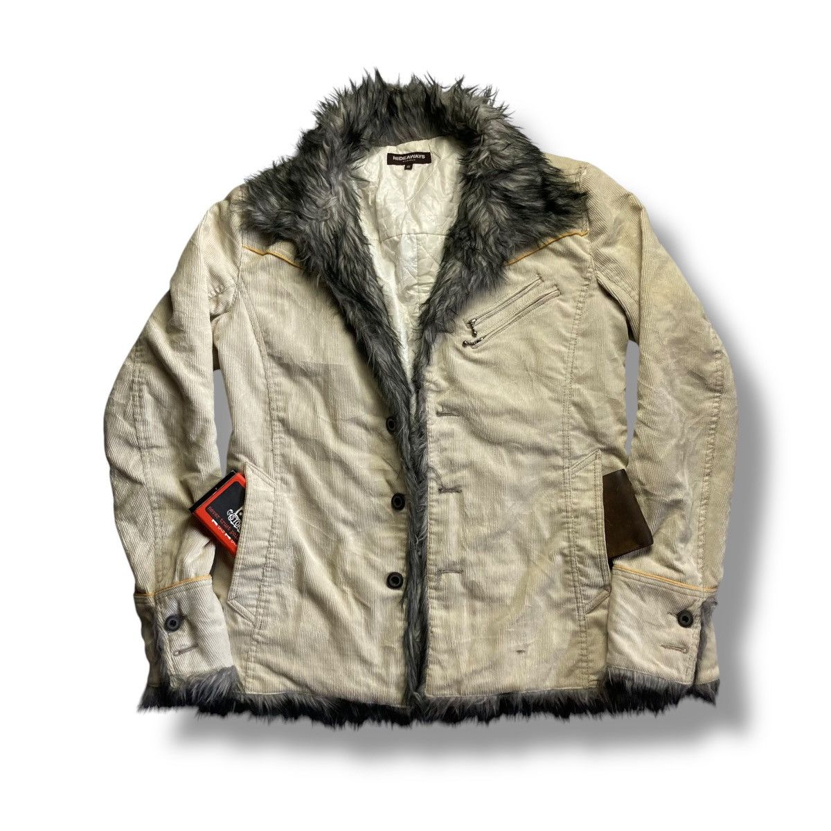 🇯🇵 HIDEAWAYS NICOLE CORDUROY FUR BUTTON UP MULTIPOCKET JACKET