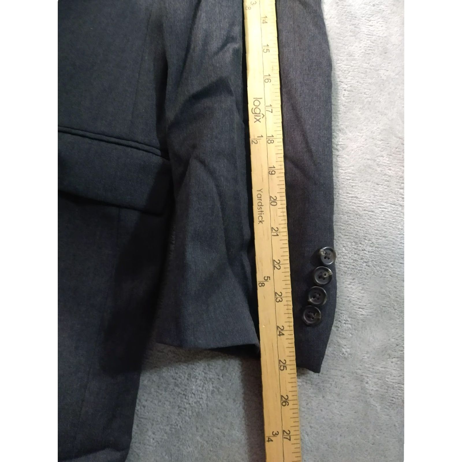 Ralph Lauren VINTAGE Ralph Lauren Blazer Mens 44R Gray Wool Tweed 2 Button Preppy Size 44R - 6 Thumbnail