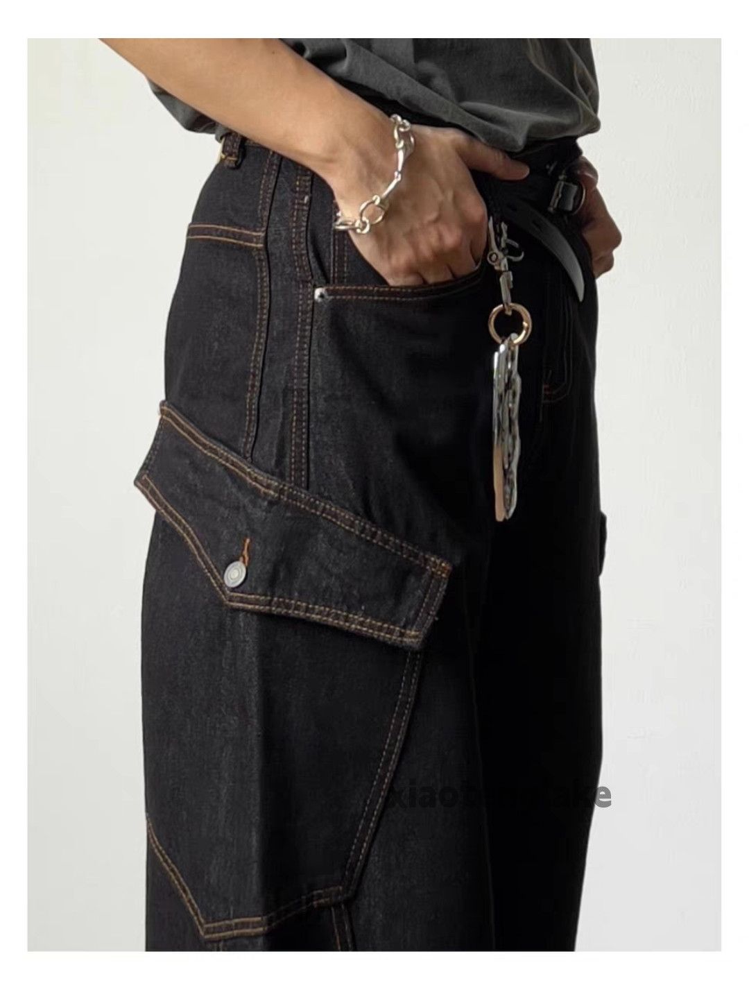 Jean xz vintage loose baggy wide Leg flared cargo denim jeans Size US 32 / EU 48 - 5 Thumbnail