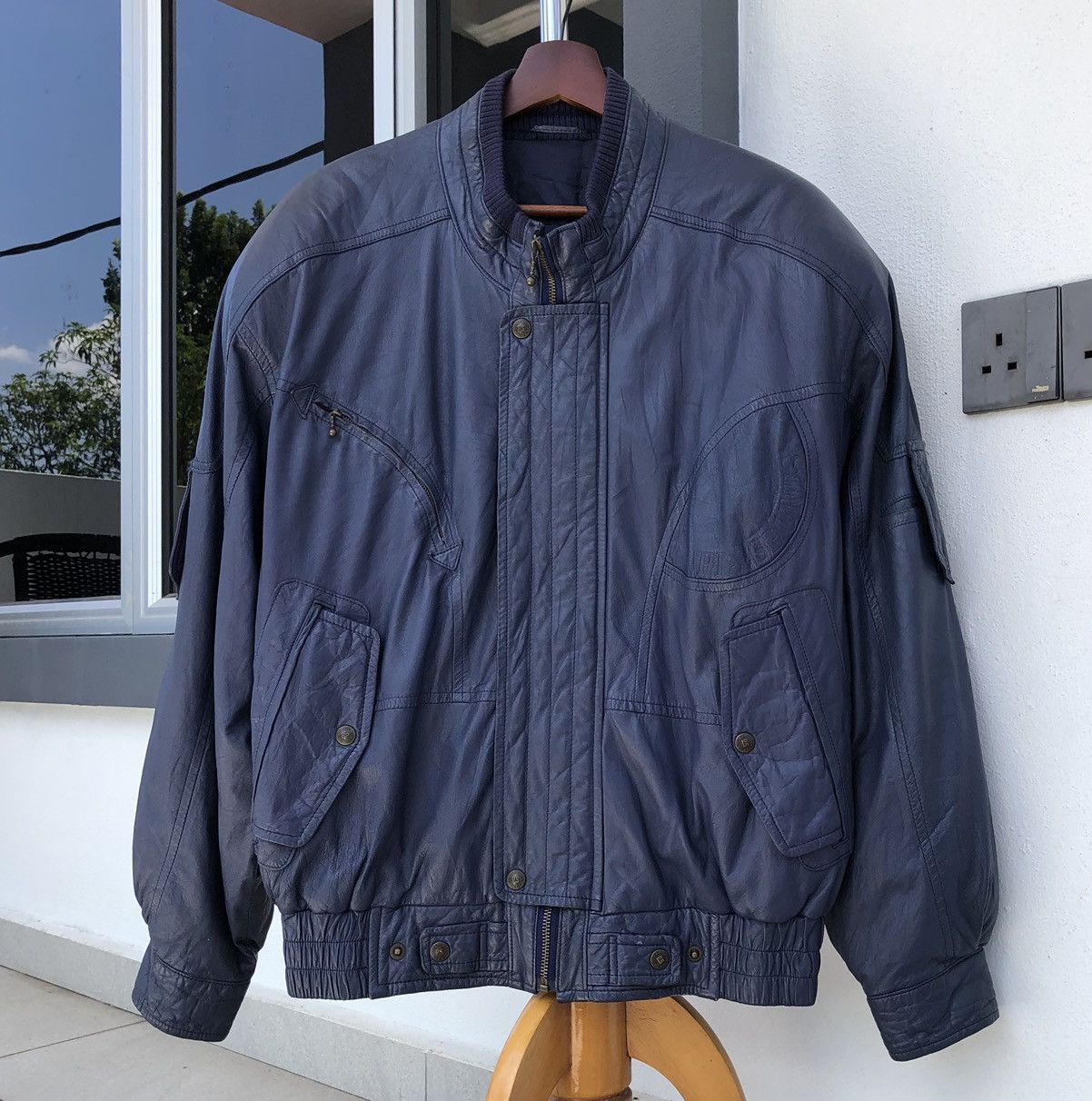 Sports Specialties 🔥VTG Pia Sports Racing Soft Sheepskin Leather Bomber Jacket Size US XL / EU 56 / 4 - 22 Thumbnail