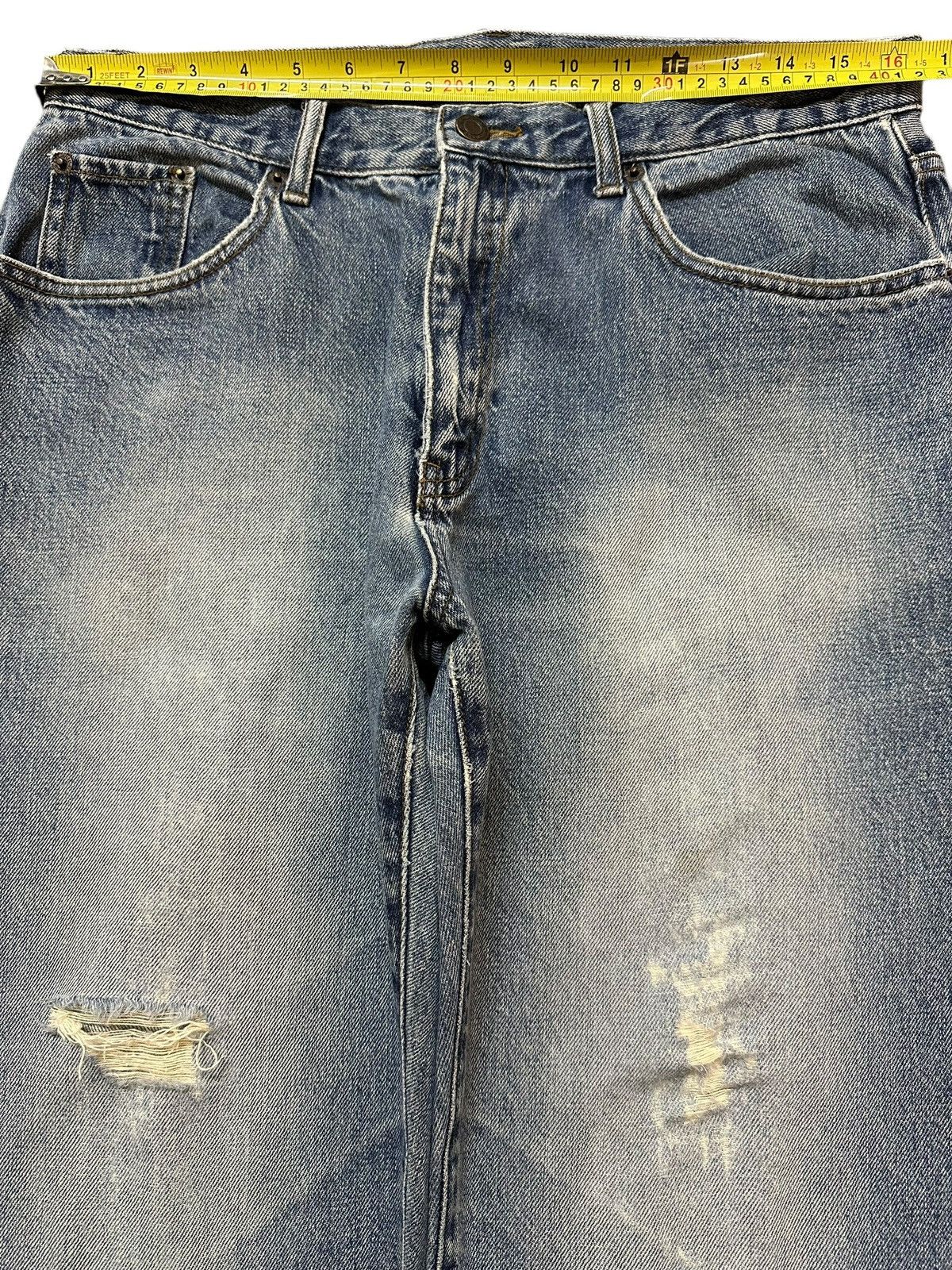 Japanese Brand Vintage Japanese Brand Faded Wash Distress Baggy Jeans Size US 32 / EU 48 - 11 Thumbnail