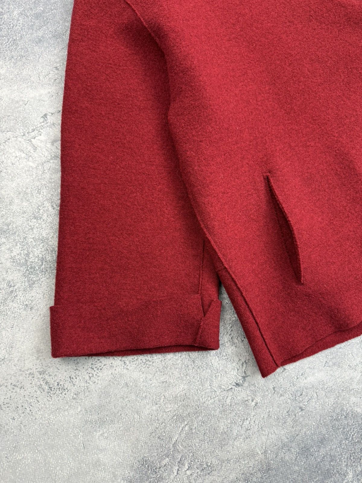 OSKA Oska Boiled Wool Coat Jacket Red Blazer Avant Garde Cardigan Size L / US 10 / IT 46 - 9 Thumbnail