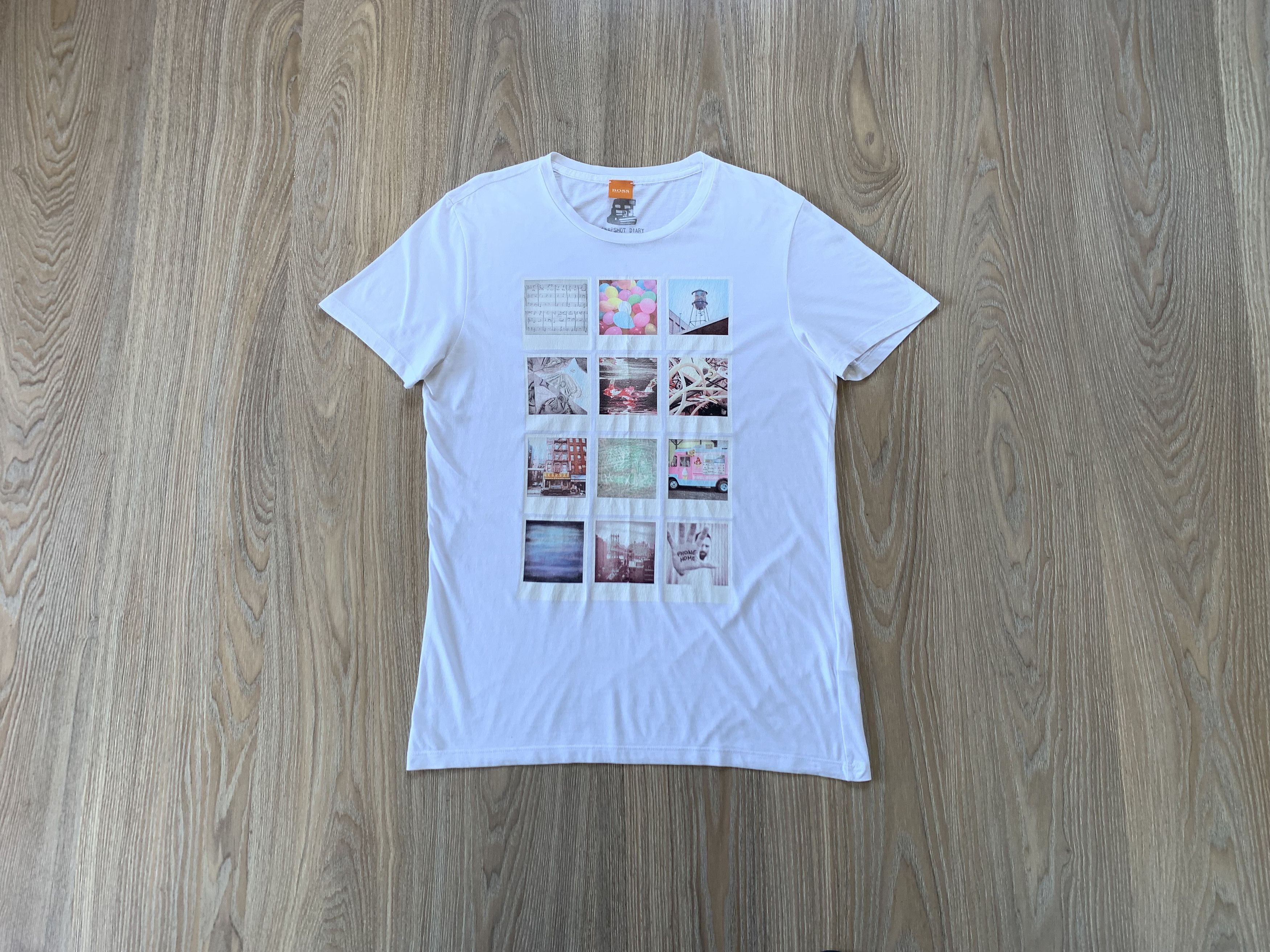 Hugo Boss Hugo Boss Orange Snapshot Diary White Printed T Shirt Size US M / EU 48-50 / 2 - 1 Thumbnail