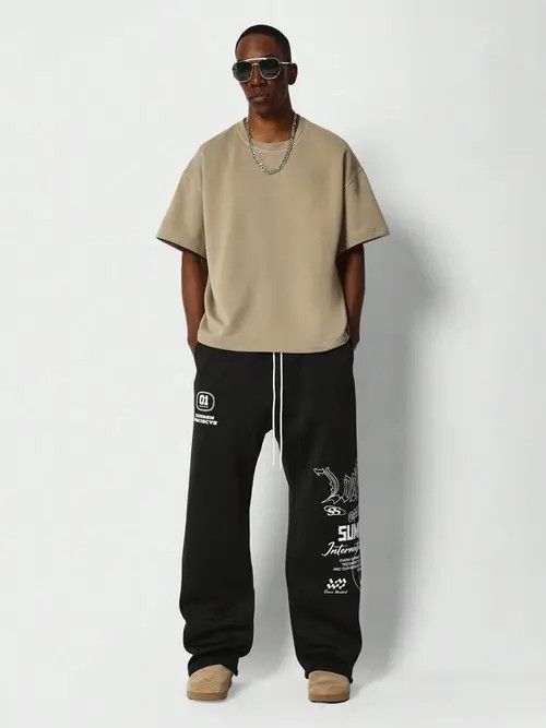 Japanese Brand Oversized straight Y2K Sweatpants Size US 36 / EU 52 - 3 Thumbnail