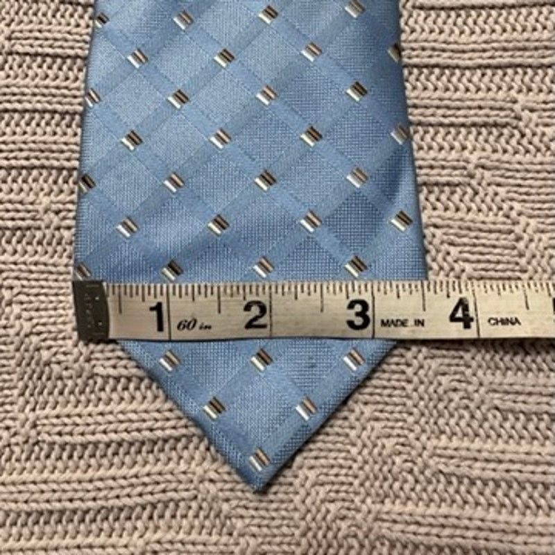 Marks & Spencer Marks & Spencer light blue plaid silk tie Size ONE SIZE - 4 Thumbnail