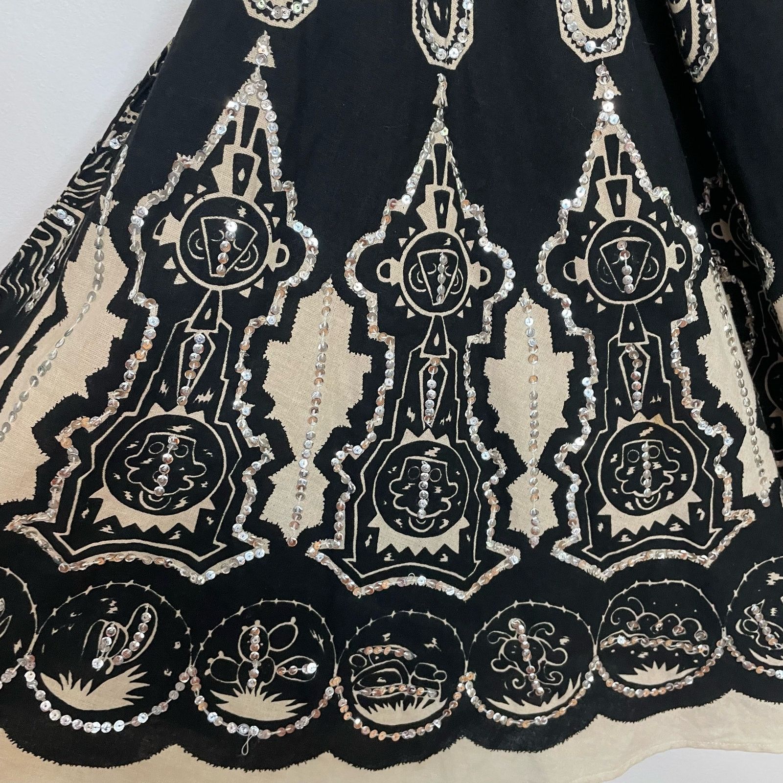 Miss Me Miss Me Sequin Skirt S Womens Chain Embellished A-Line Print Size 28" / US 6 / IT 42 - 2 Thumbnail