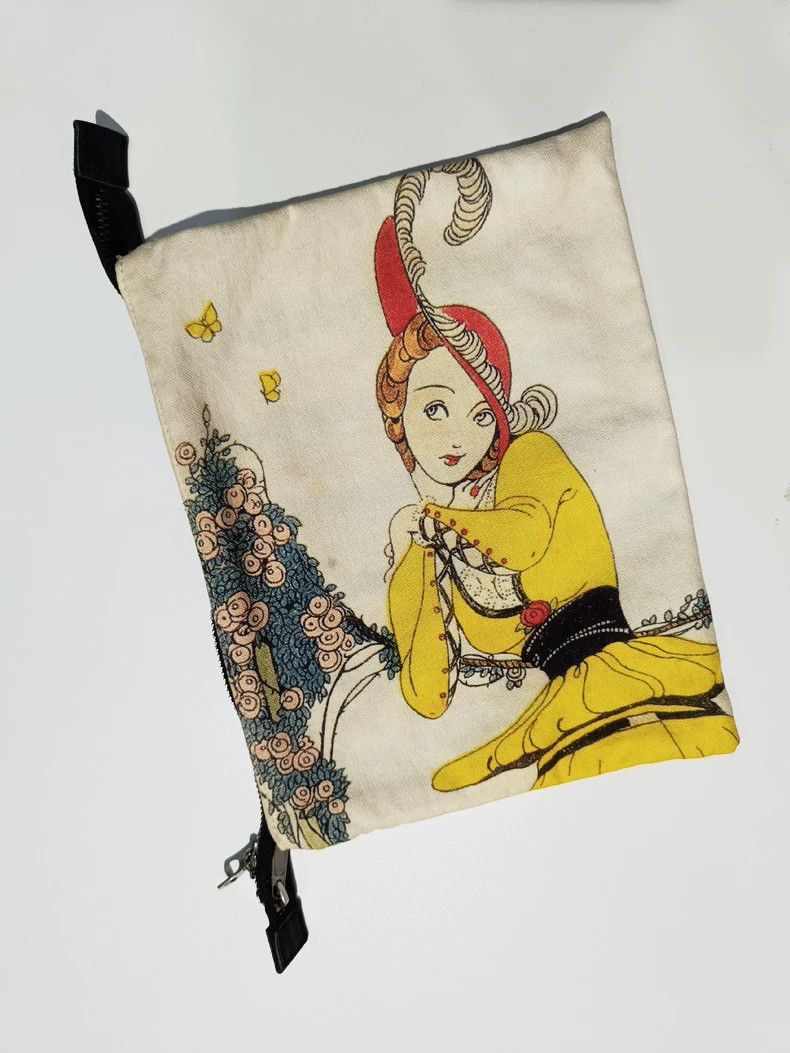 Y's Y's Retro Girl Cherry Blossom Clutch Storage Bag Size ONE SIZE - 1 Thumbnail