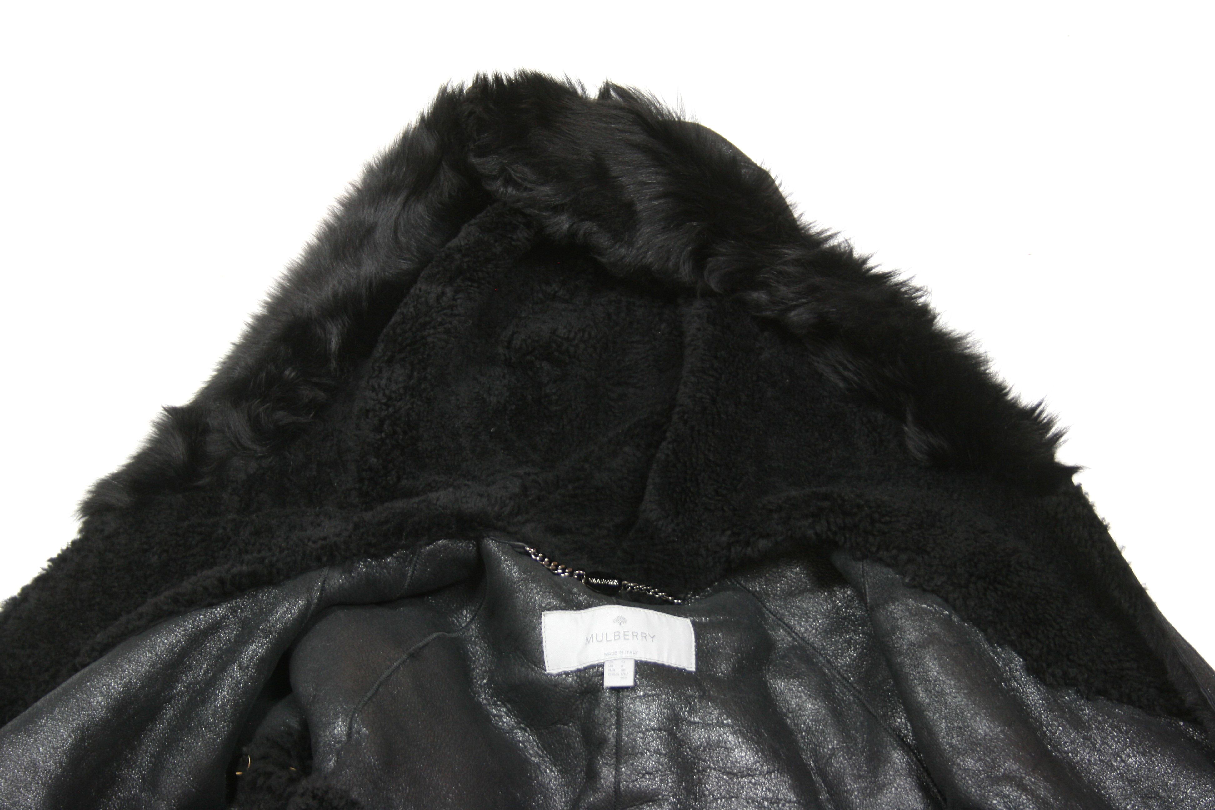 Mulberry Sheepskin Leather Sheerling Overcoat Size S / US 4 / IT 40 - 11 Thumbnail