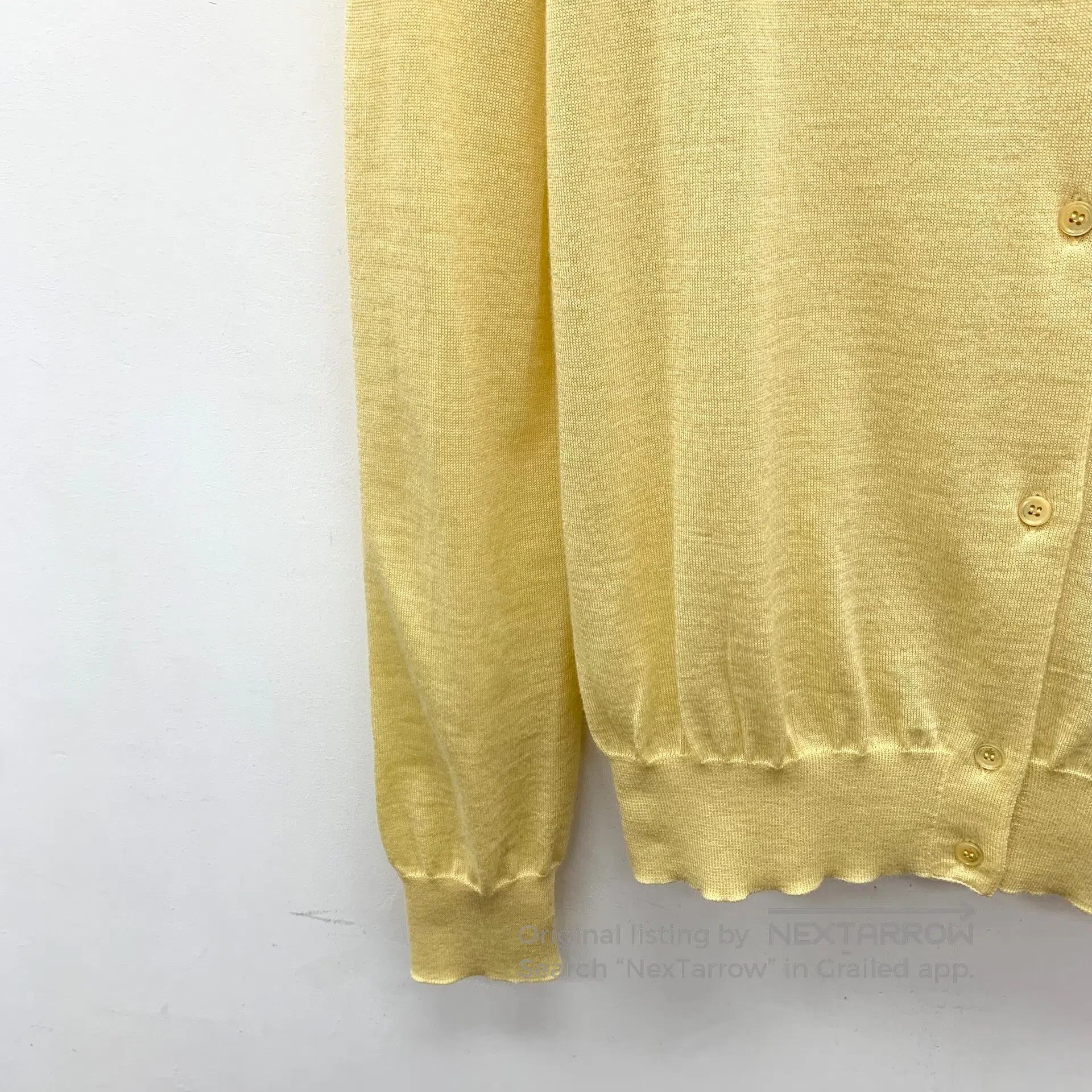 Loro Piana LORO PIANA Yellow Cashmere Round Neck Single Breasted Long Size S / US 4 / IT 40 - 4 Thumbnail