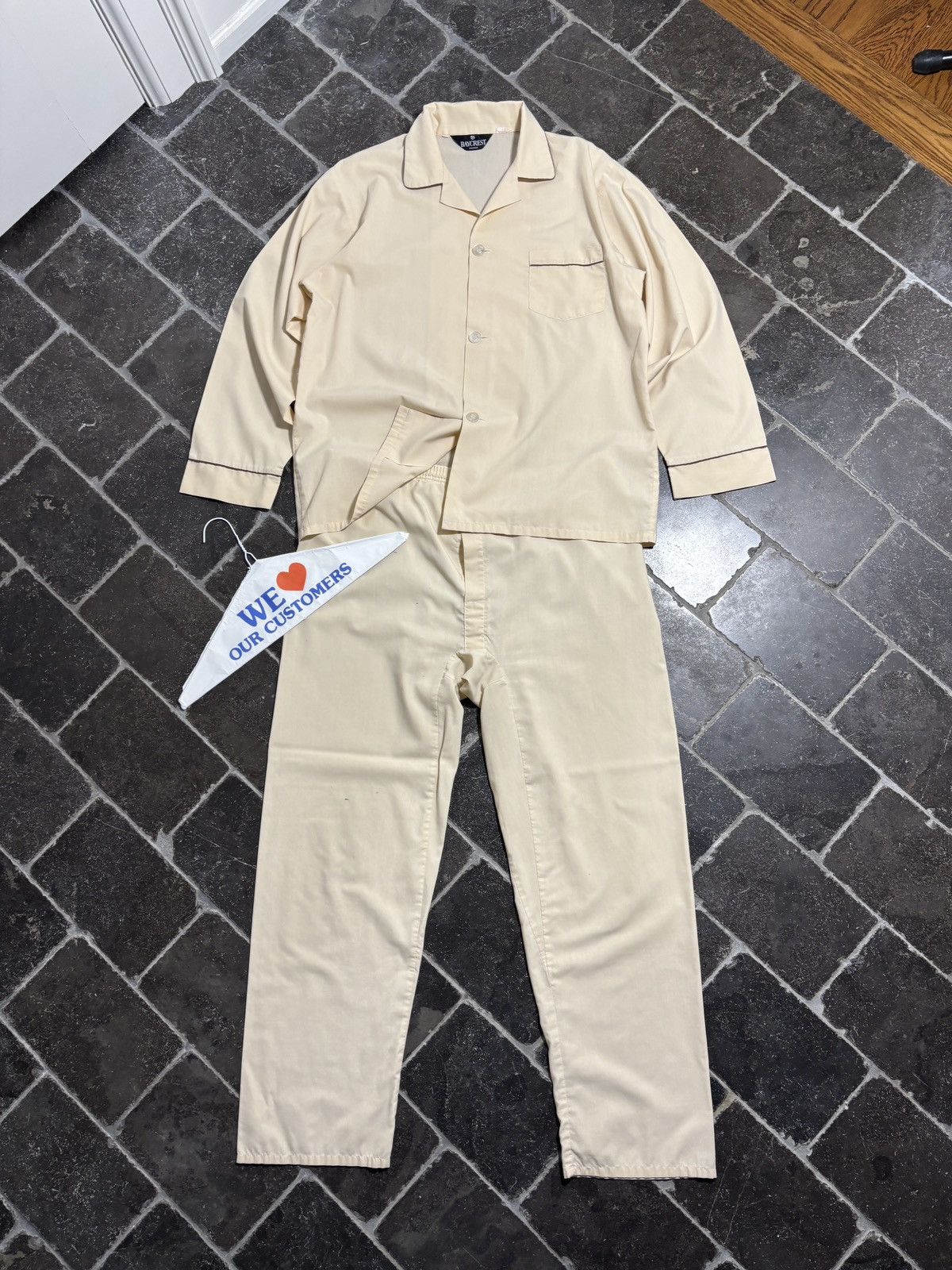 Vintage Vintage Matching Pyjama Set Shirt Pants Sleep 80s 90s Size US 38 / EU 54 - 1 Thumbnail