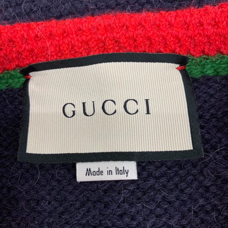 Gucci Gucci Dark blue striped logo embroidered wool single-breas Size S / US 4 / IT 40 - 6 Thumbnail