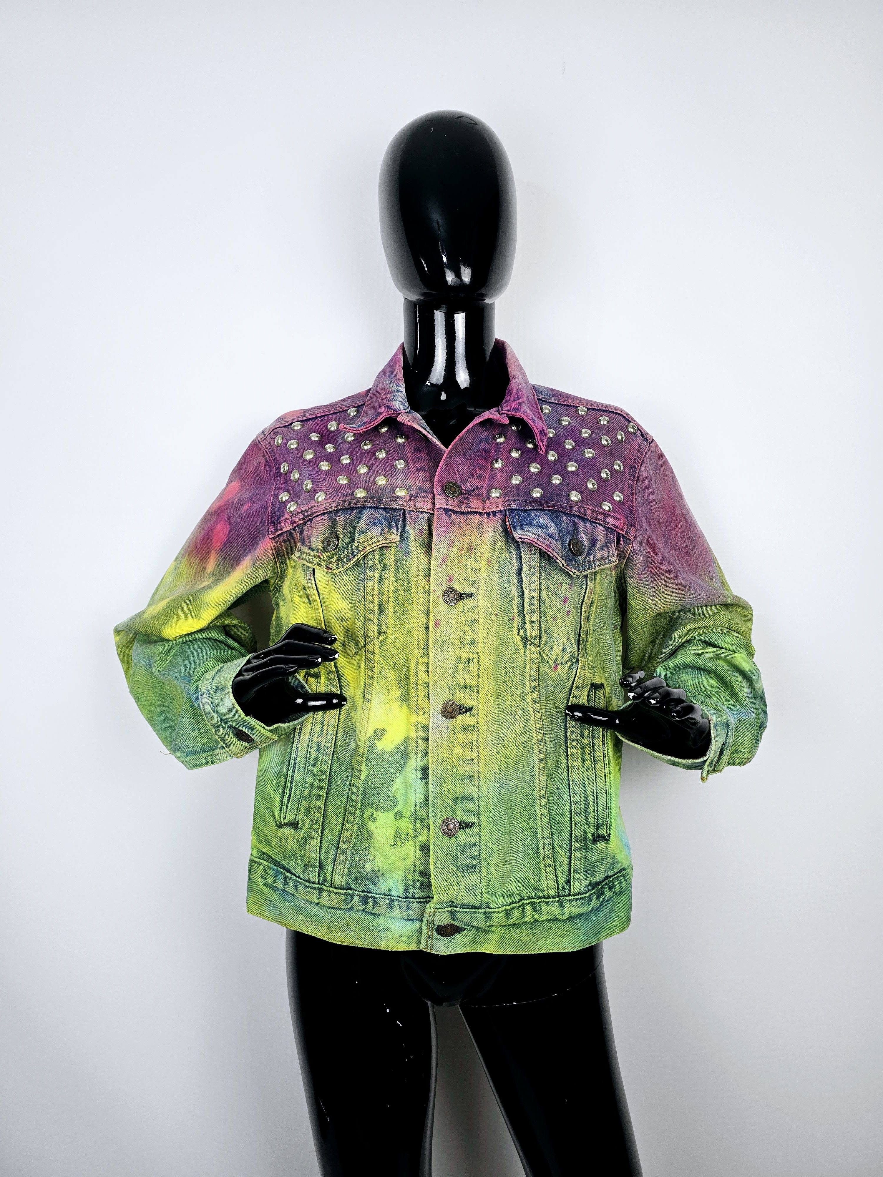 Levi's × Levi's Vintage Clothing Vintage Levi's Tie-Dye Studded Denim Jacket - Made in USA Size L / US 10 / IT 46 - 6 Thumbnail