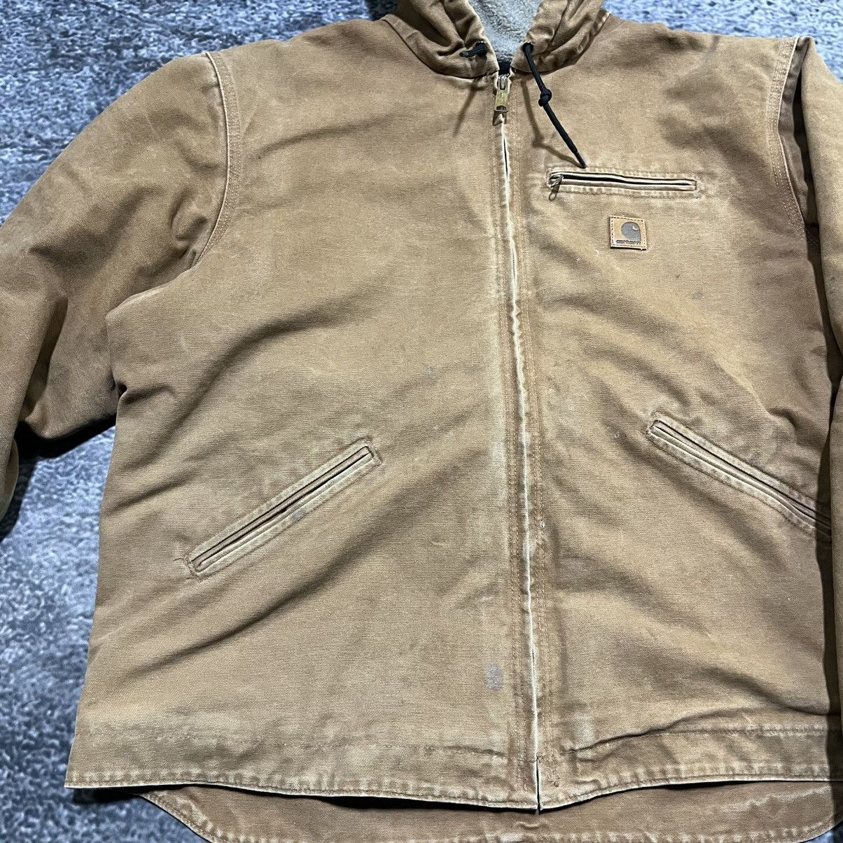 Carhartt VINTAGE FLEECE LINED HOODED CARHARTT CANVAS JACKET TAN XL Size US XL / EU 56 / 4 - 5 Thumbnail