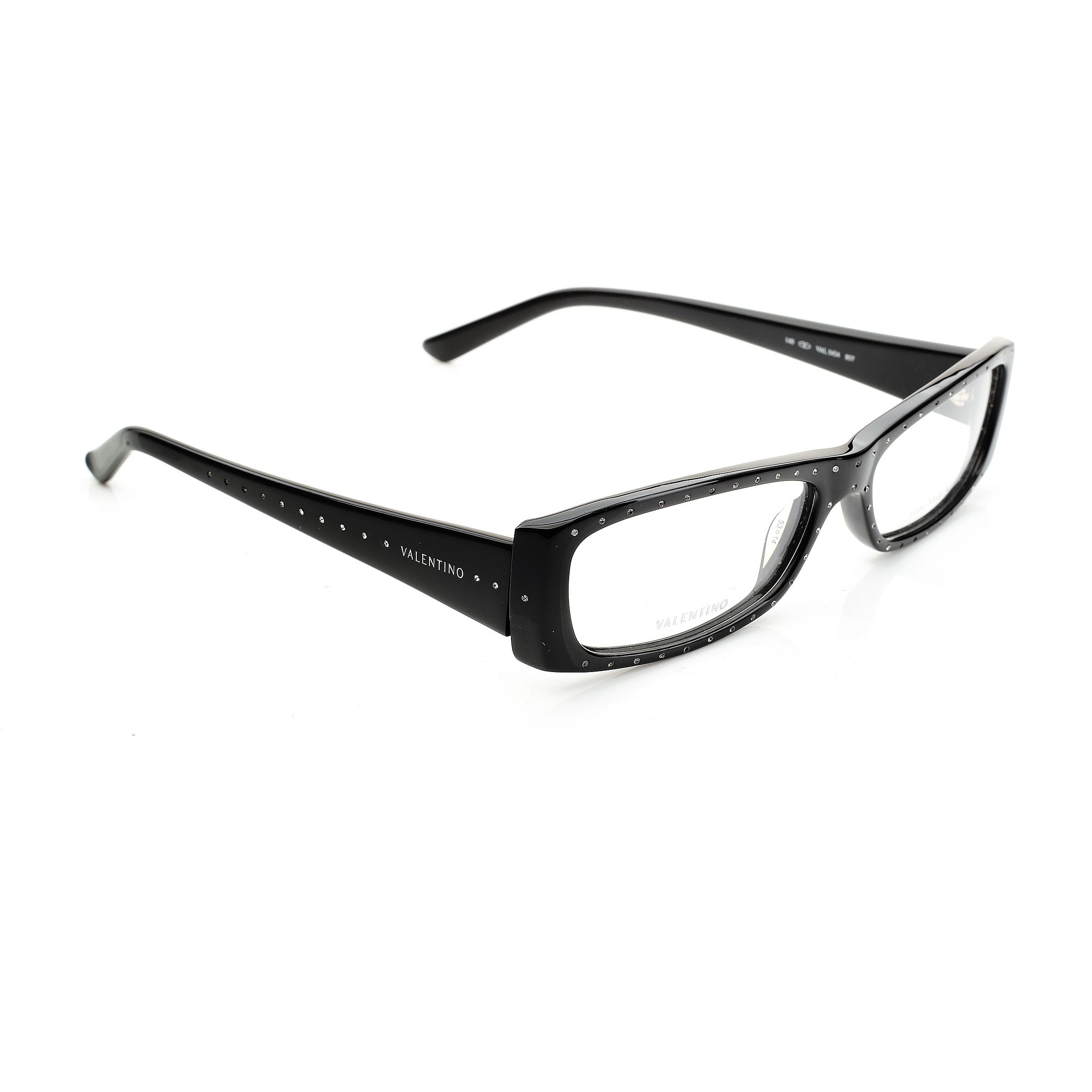 Valentino Valentino '00s Black Crystals Plastic Flat Glasses Size ONE SIZE - 1 Thumbnail